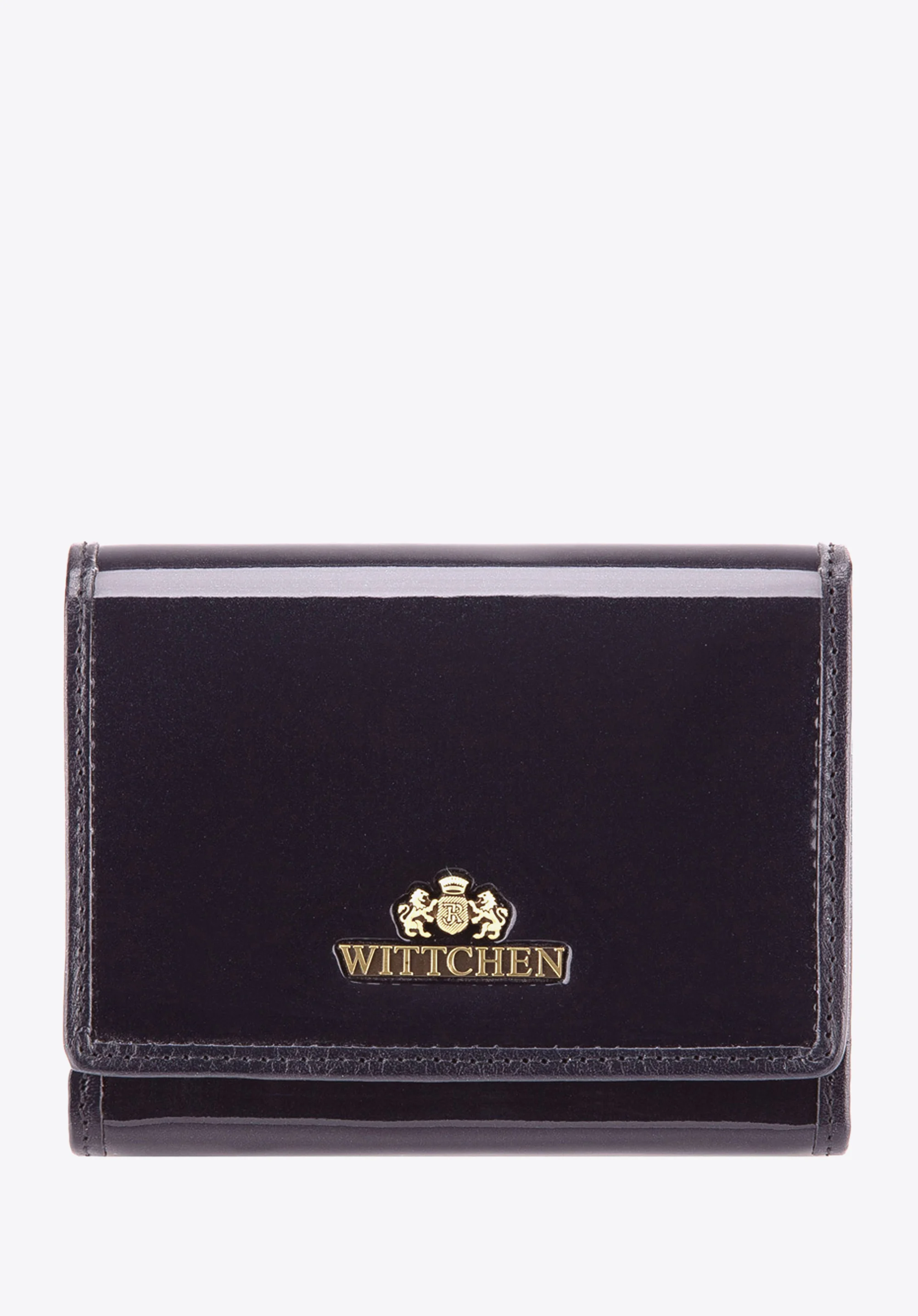 Damski portfel ze skóry lakierowany średni