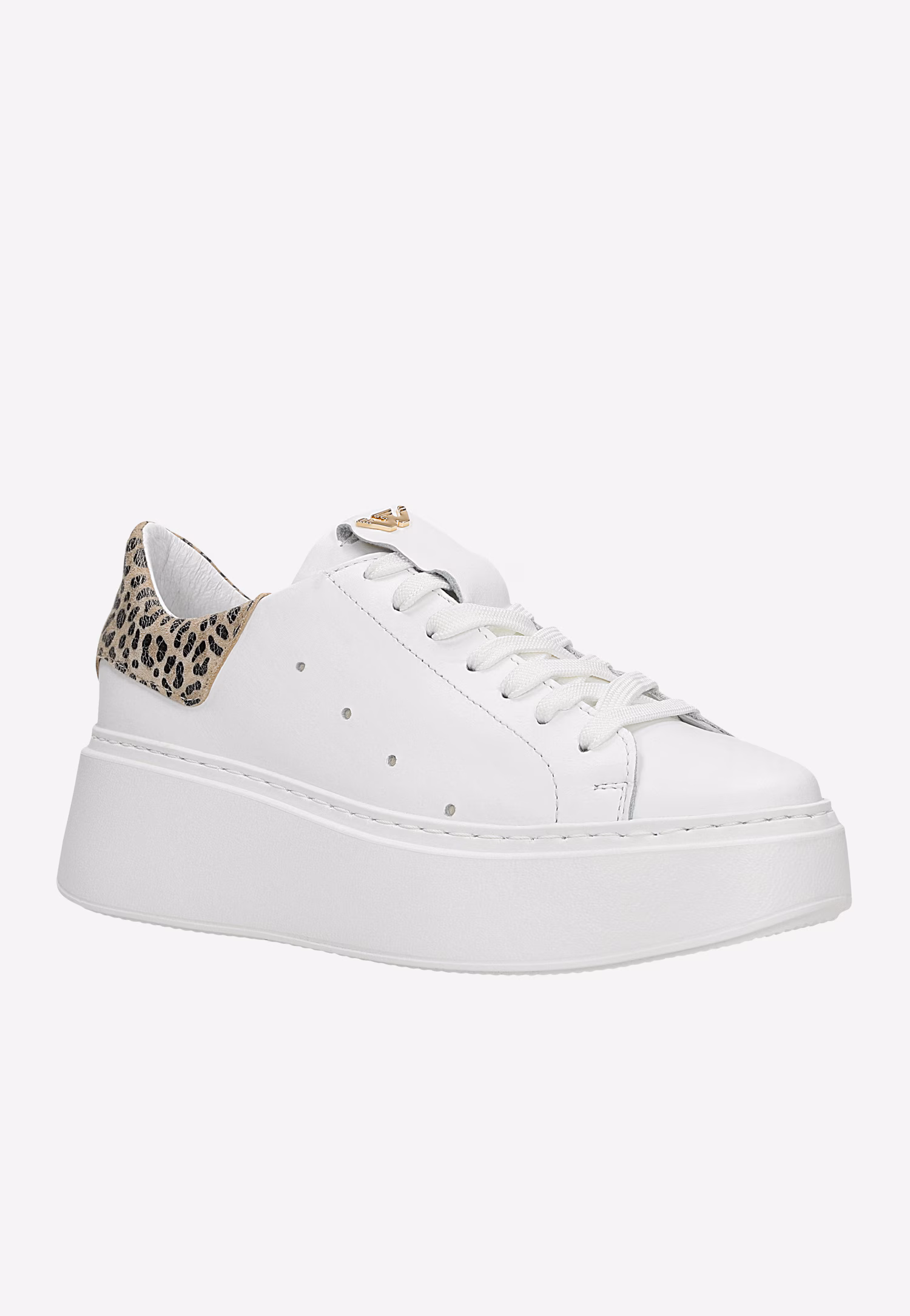 Lekkie białe trampki na flatformie