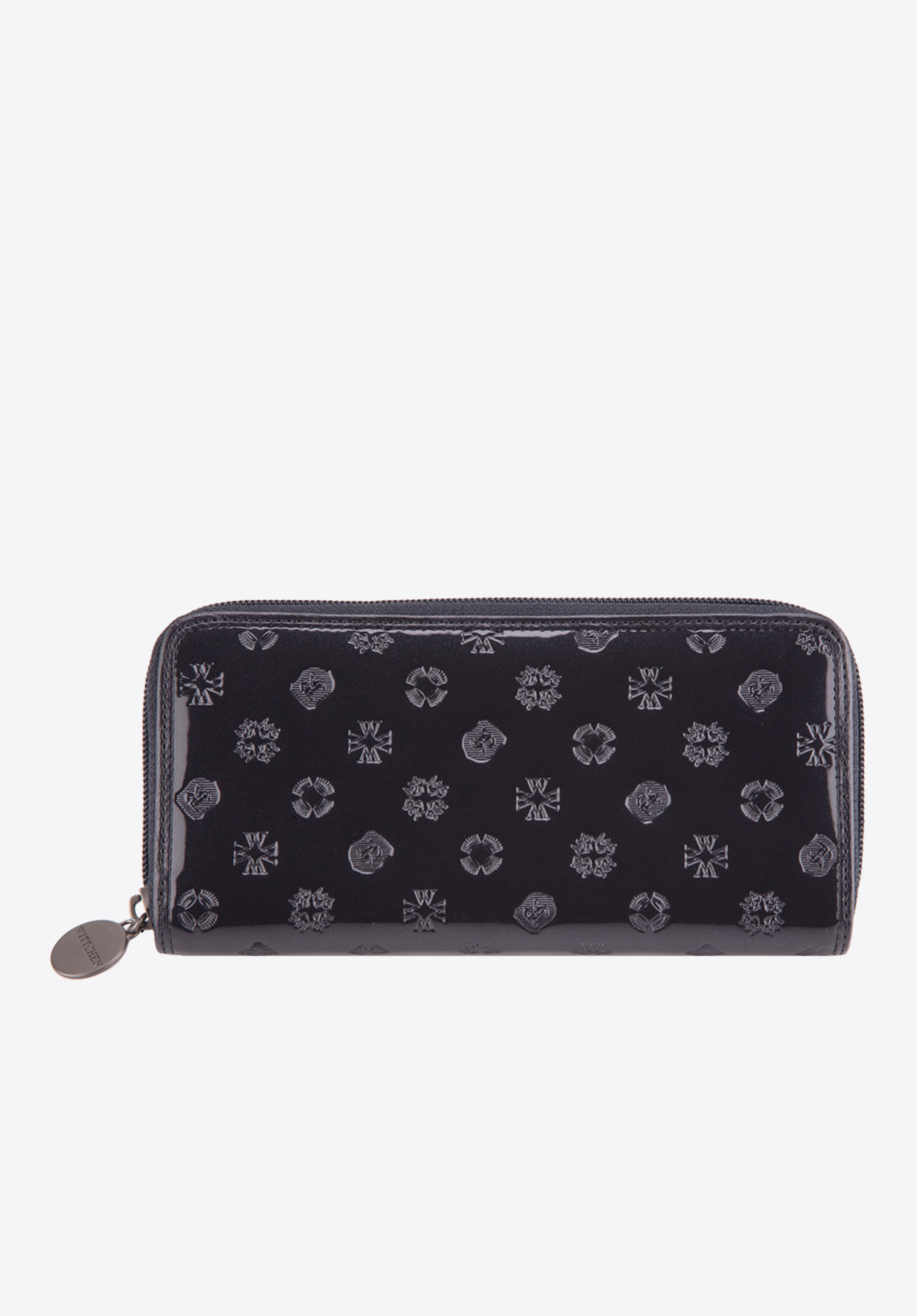 Damski portfel skórzany lakierowany tłoczony