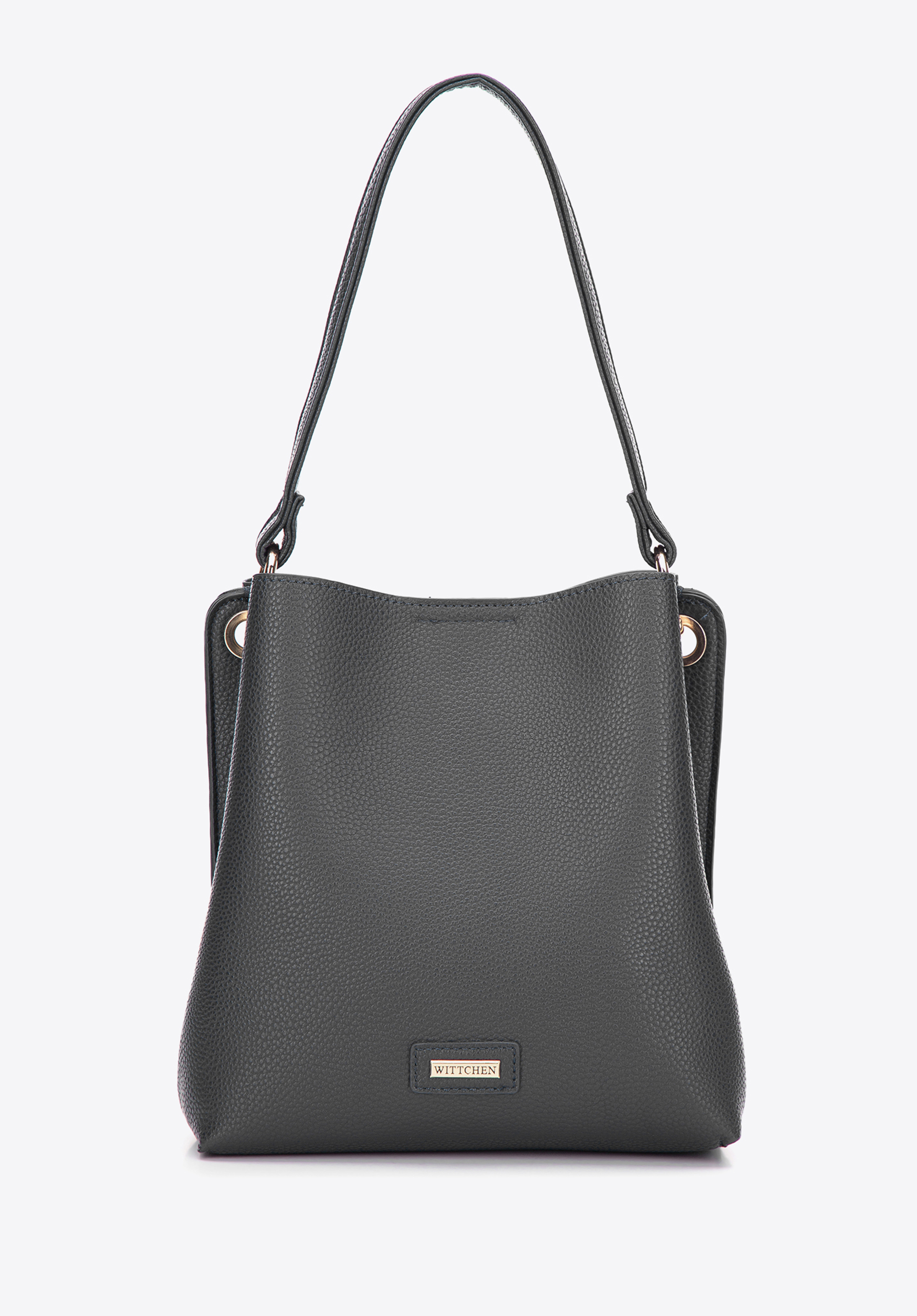 Torebka worek z ekoskóry dwukomorowa z etui