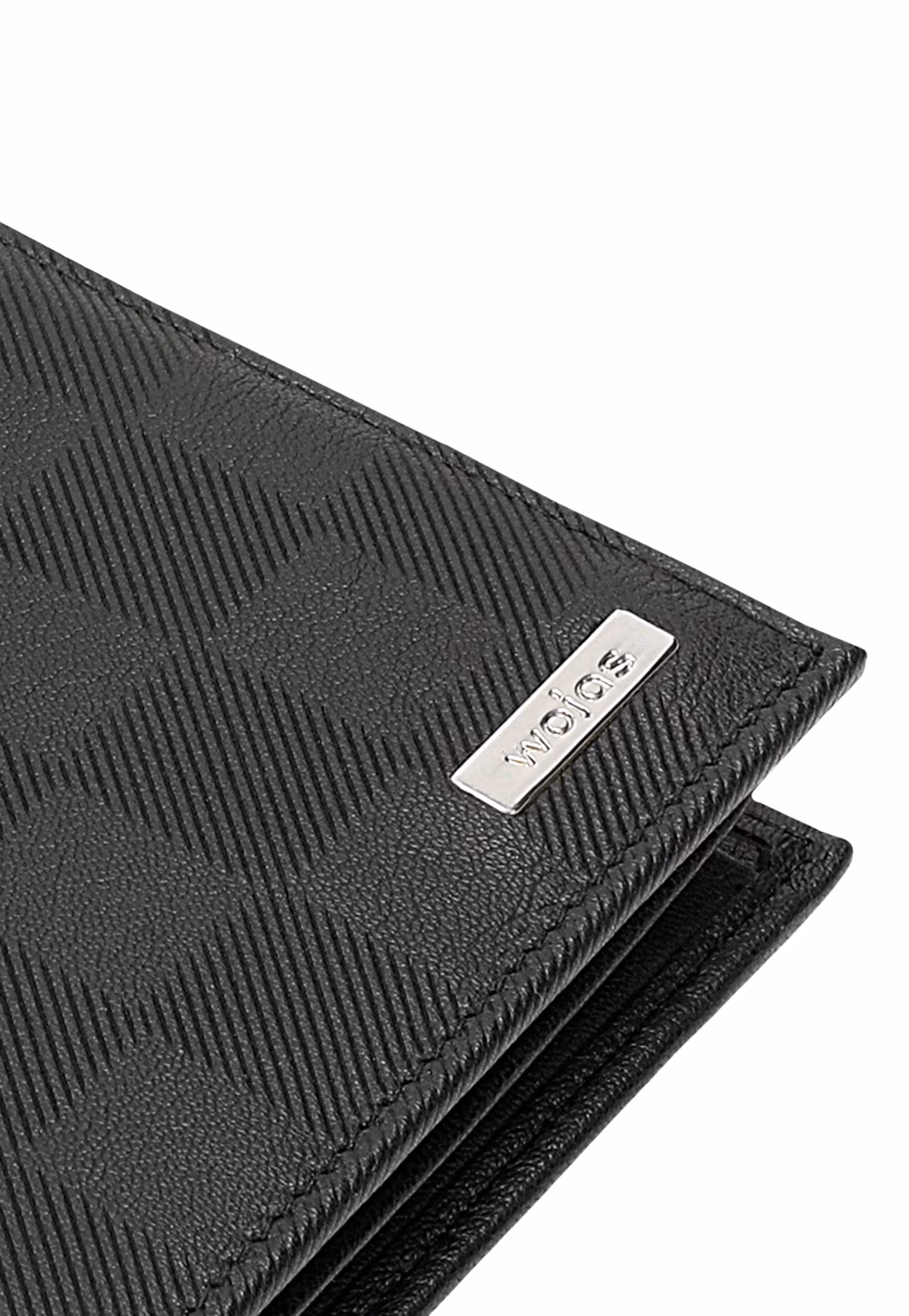 Czarny męski portfel z subtelnym wzorem