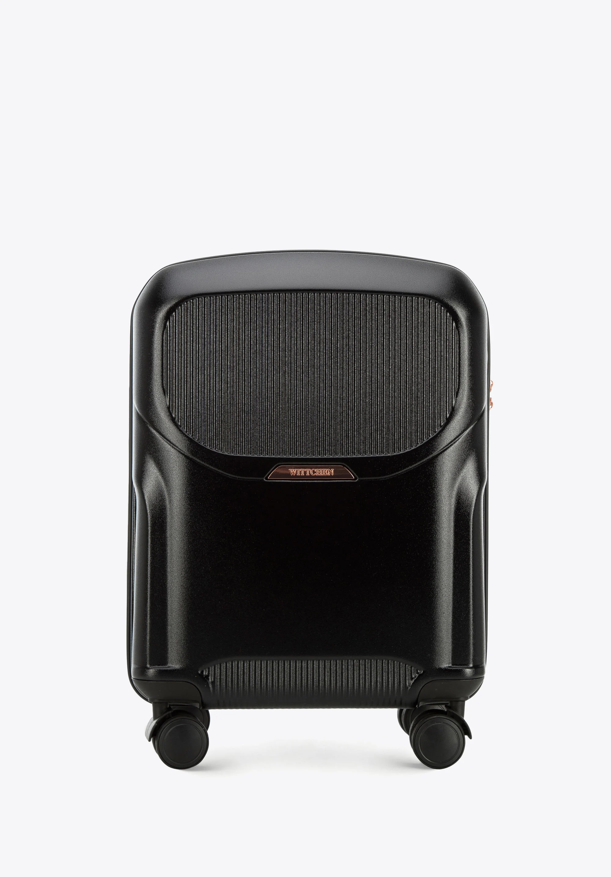 Walizka kabinowa z polikarbonu z suwakiem w kolorze różowego złota