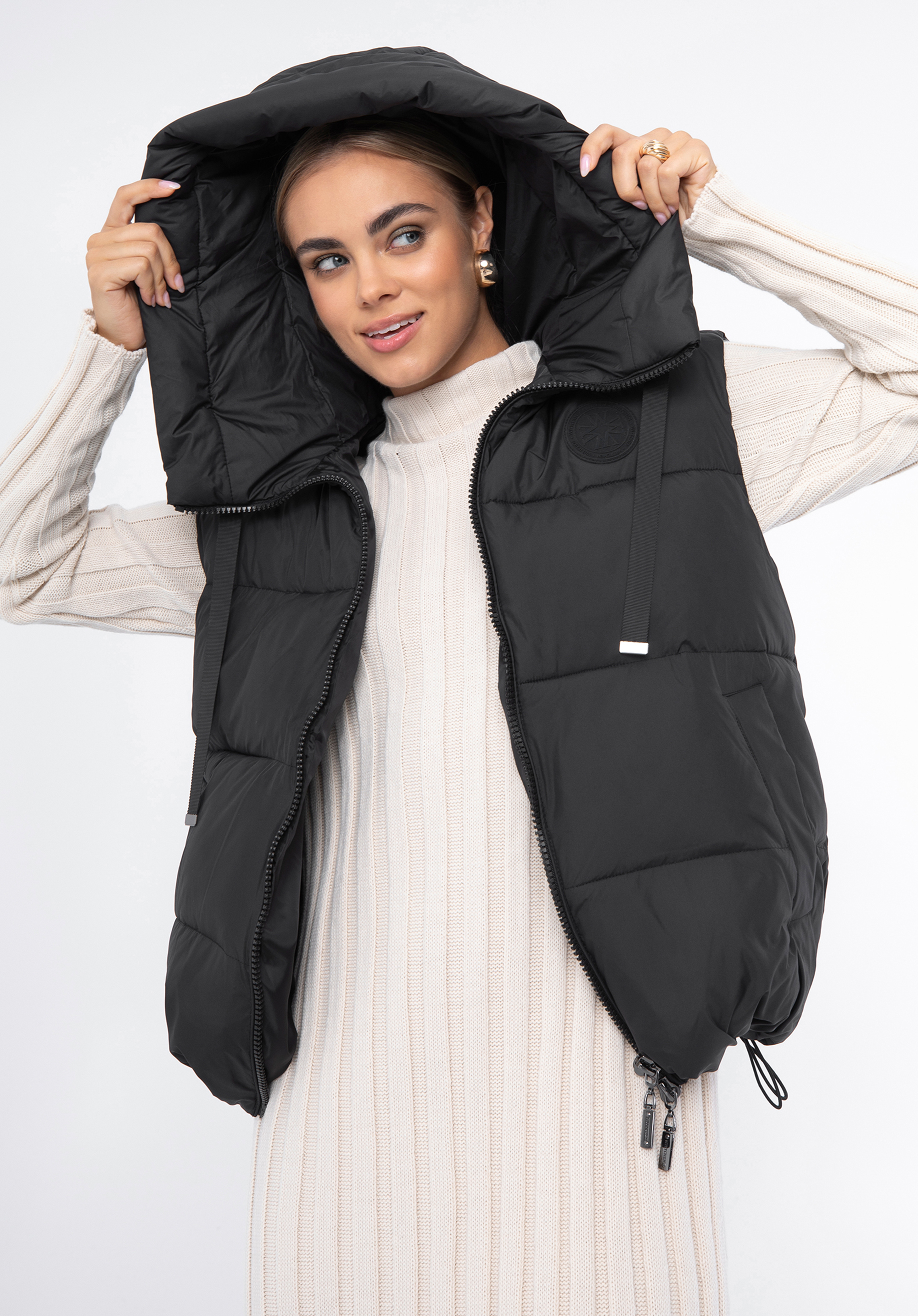 Damska kamizelka oversizowa pikowana