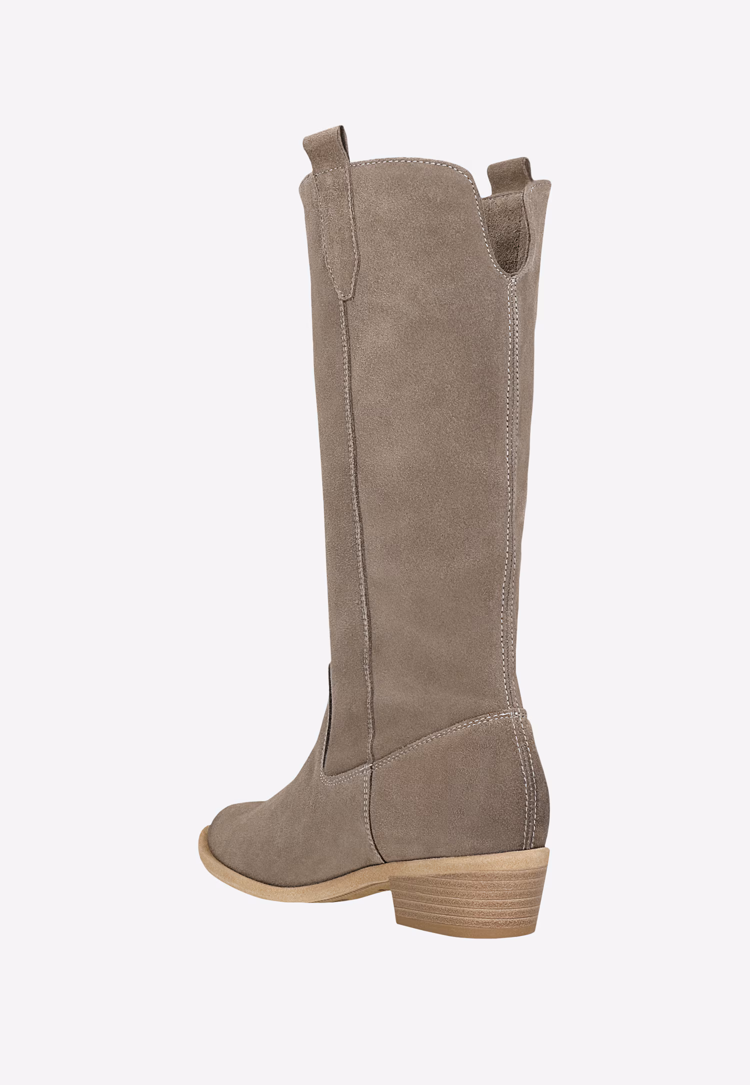 Czarne wysokie botki damskie z dwoiny welurowej