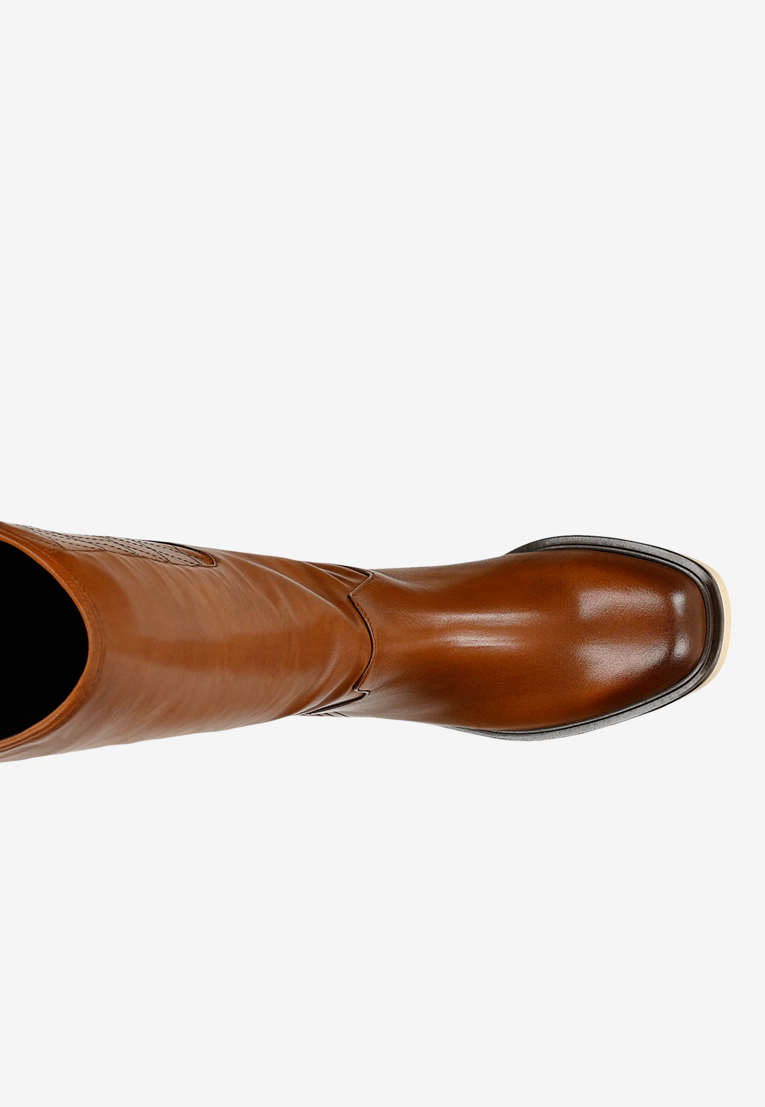 Jasnobrązowe skórzane kozaki typu oficerki