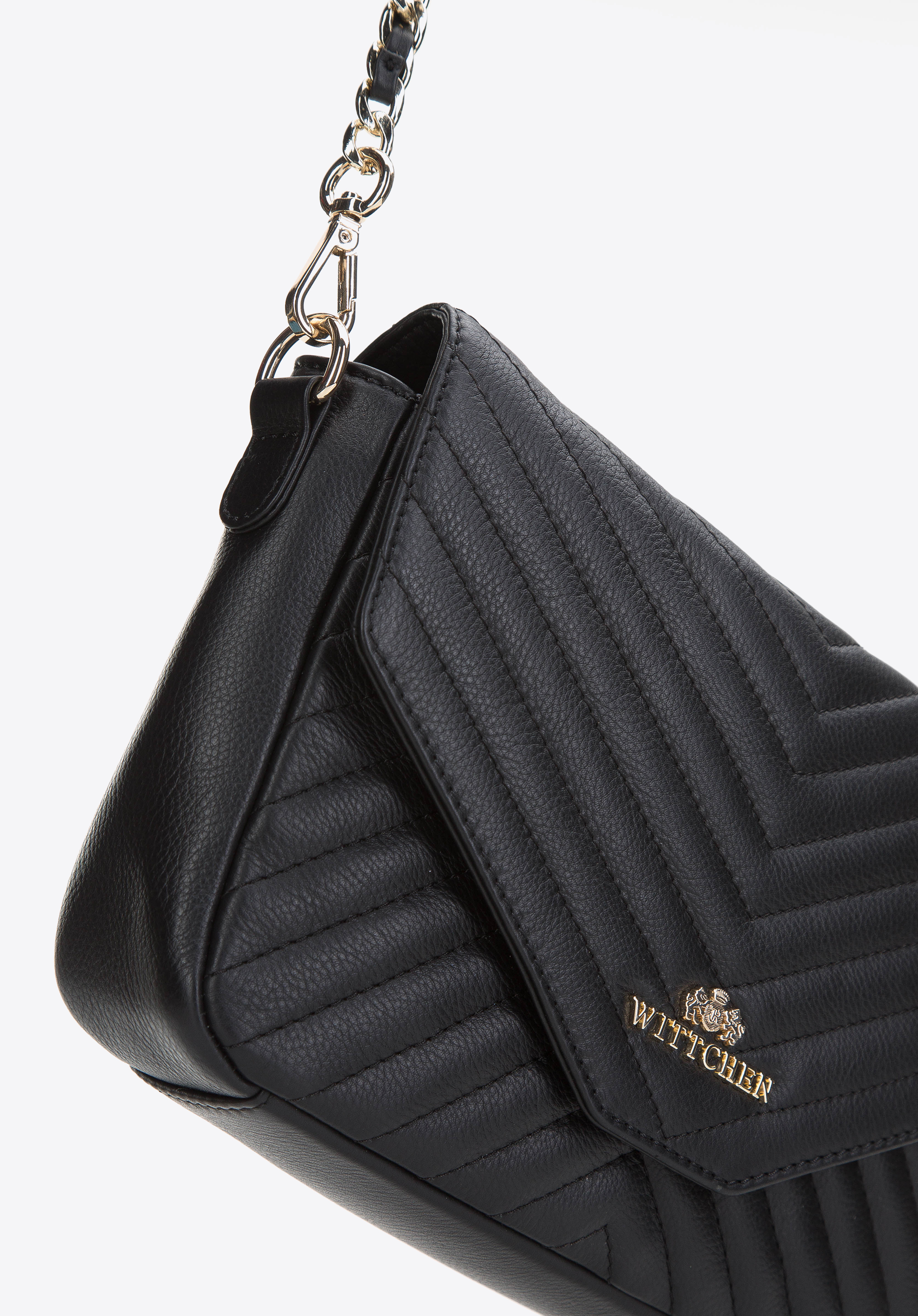 Damska listonoszka skórzana z ukośnym pikowaniem