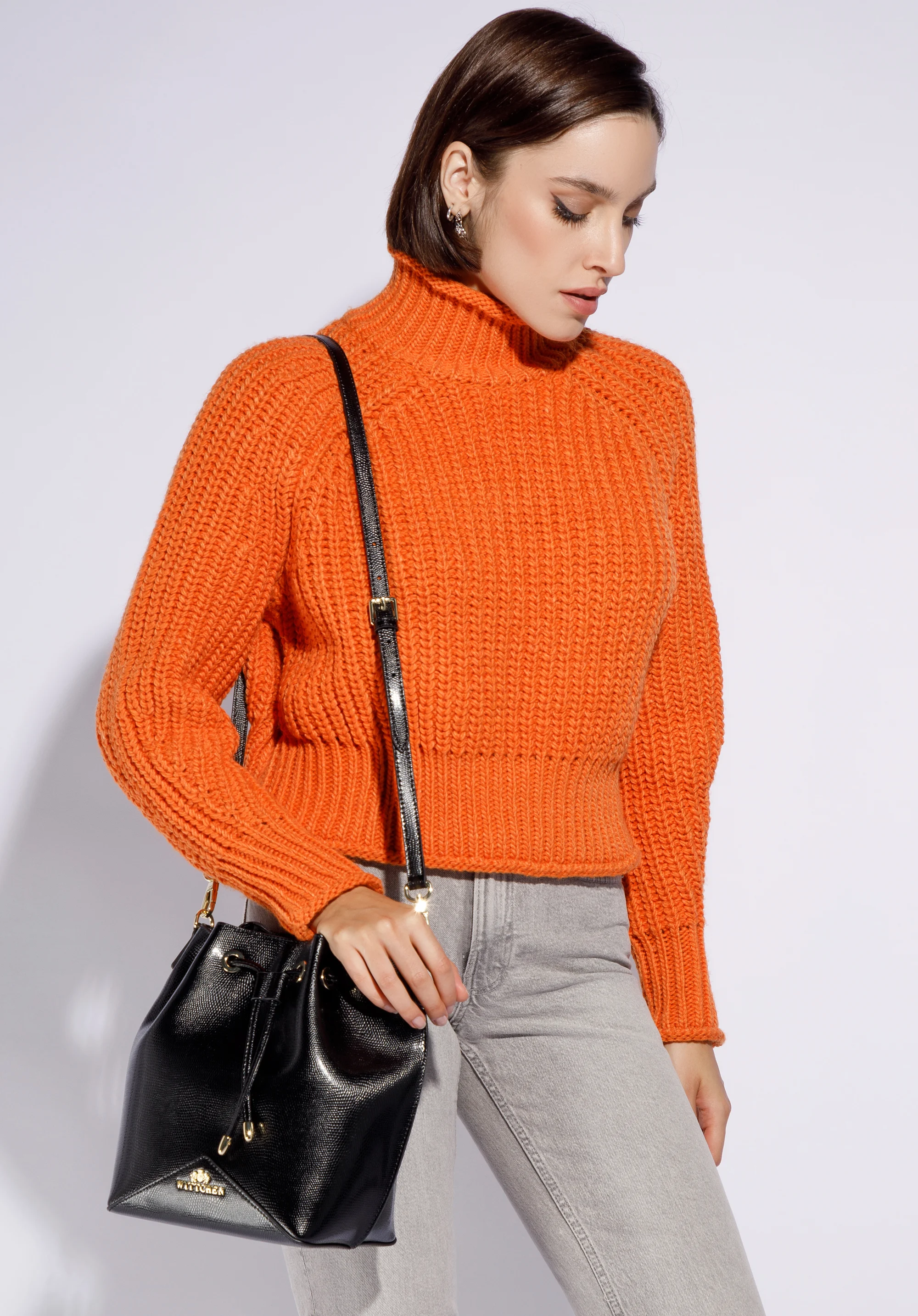 Torebka worek skórzana mała