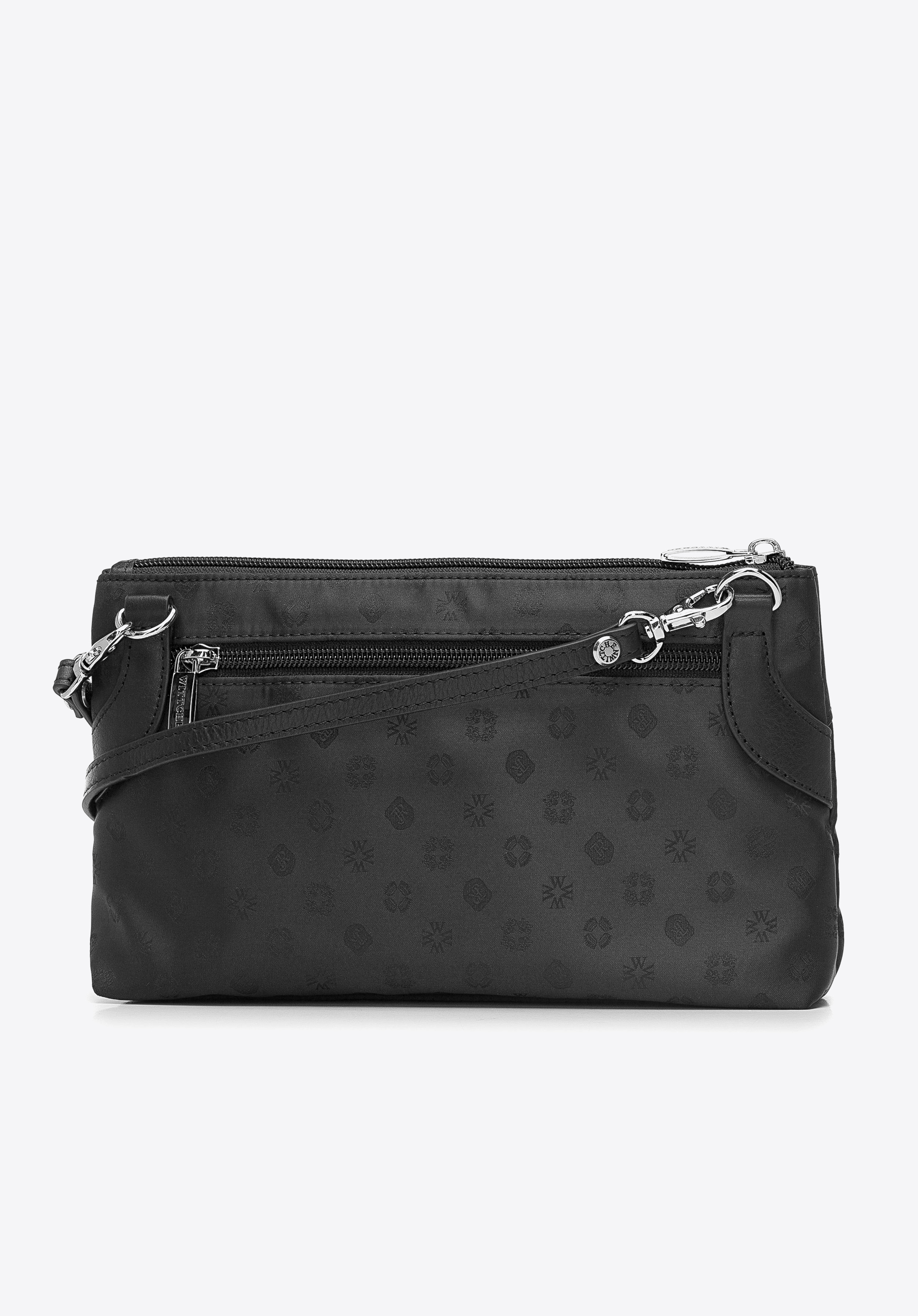 Torebka crossbody z żakardu z monogramem i skóry