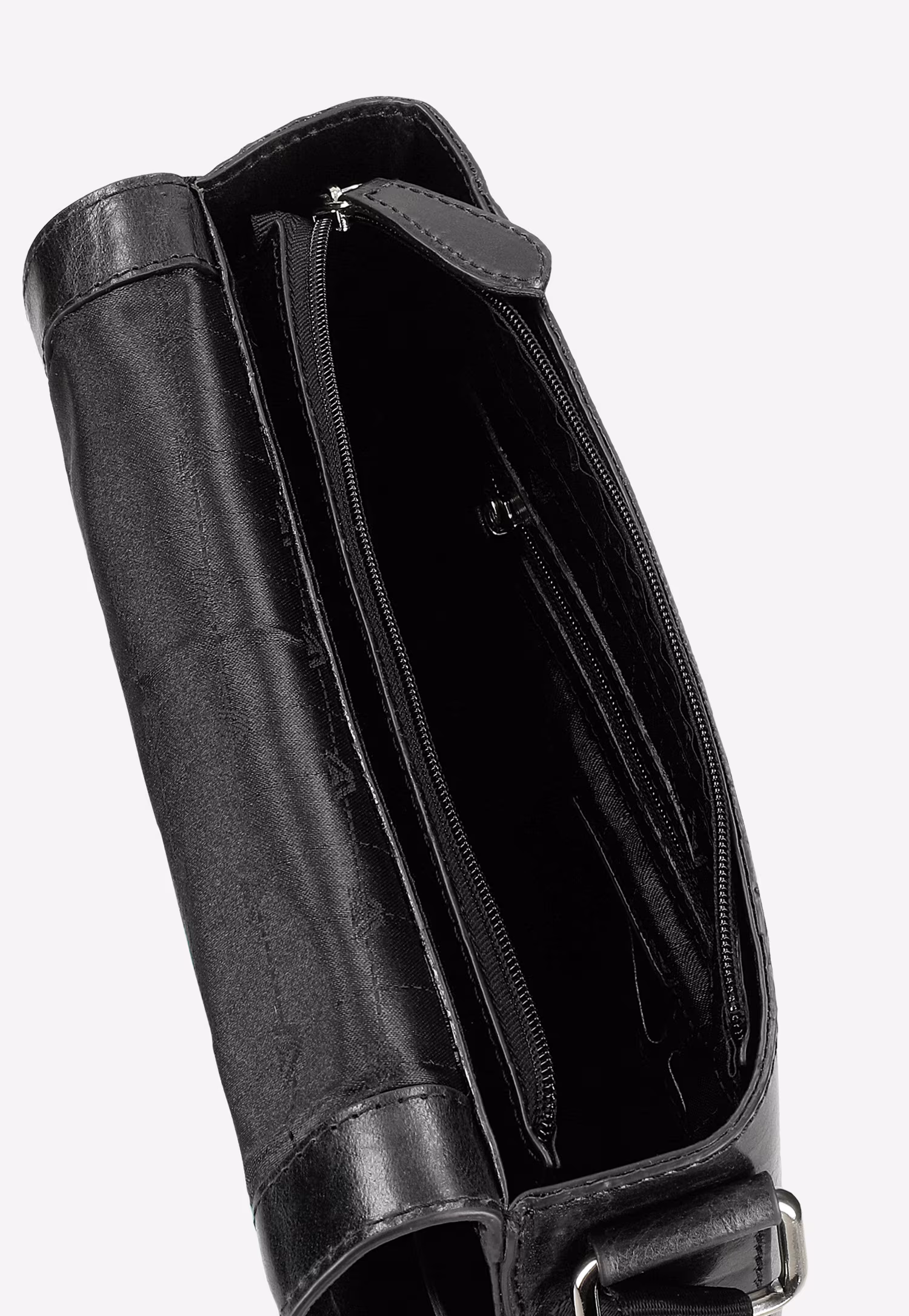 Mała czarna torba męska ze skóry licowej