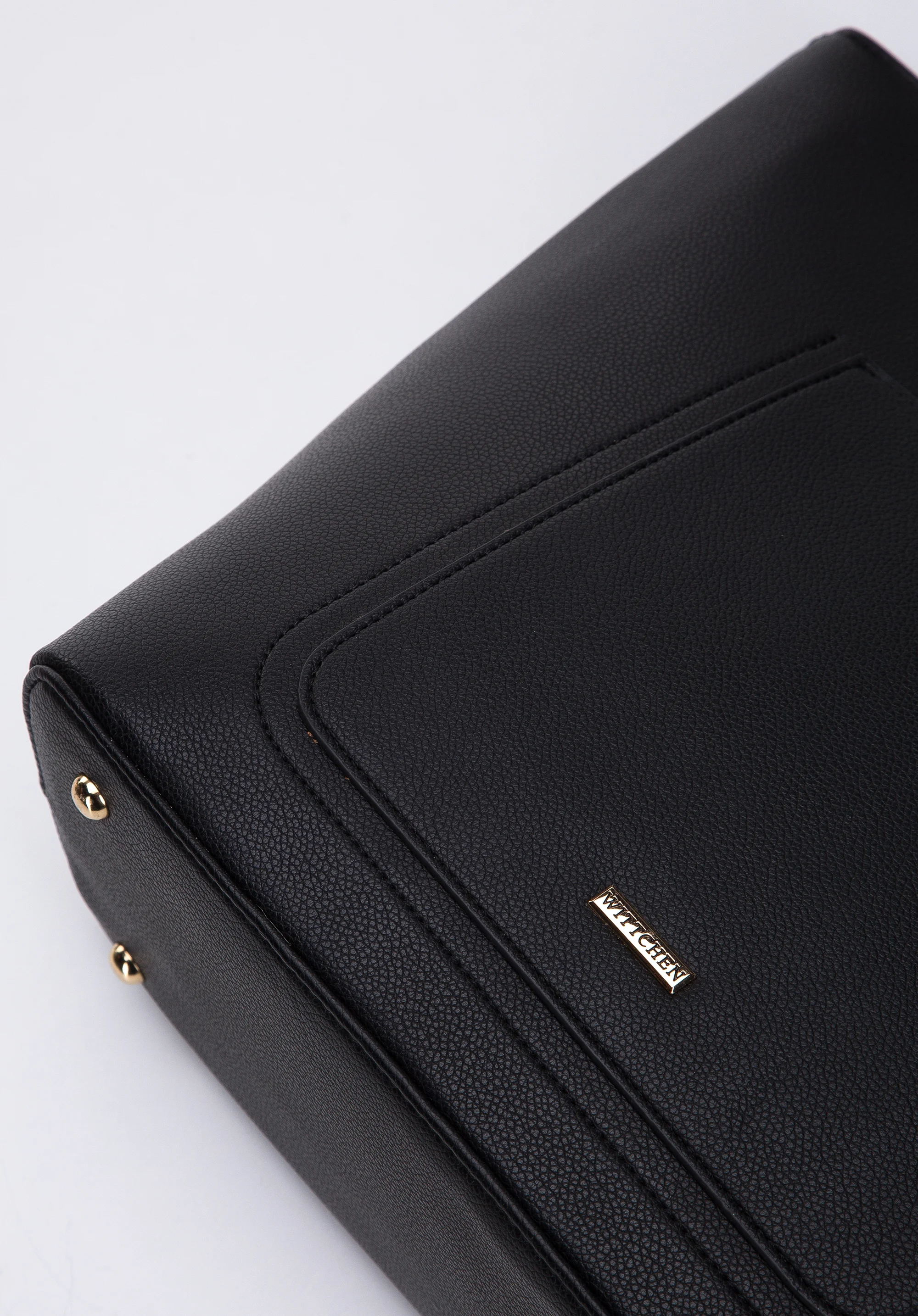 Torebka shopperka z ekoskóry z otwartą kieszenią z przodu