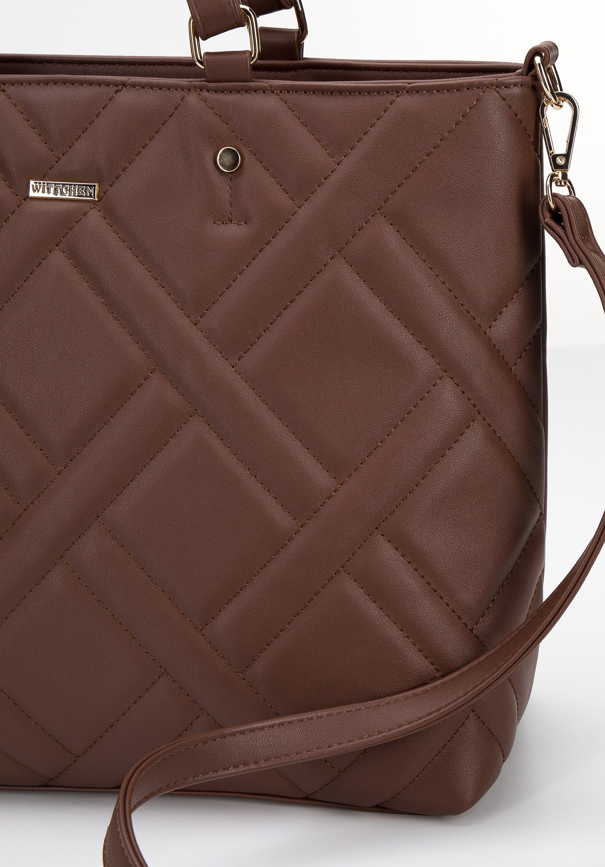 Torebka shopperka z geometrycznie pikowanym frontem