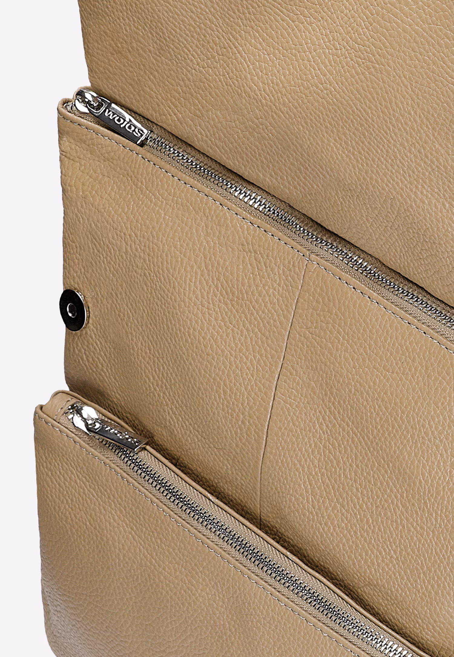 Beżowy skórzany plecak miejski