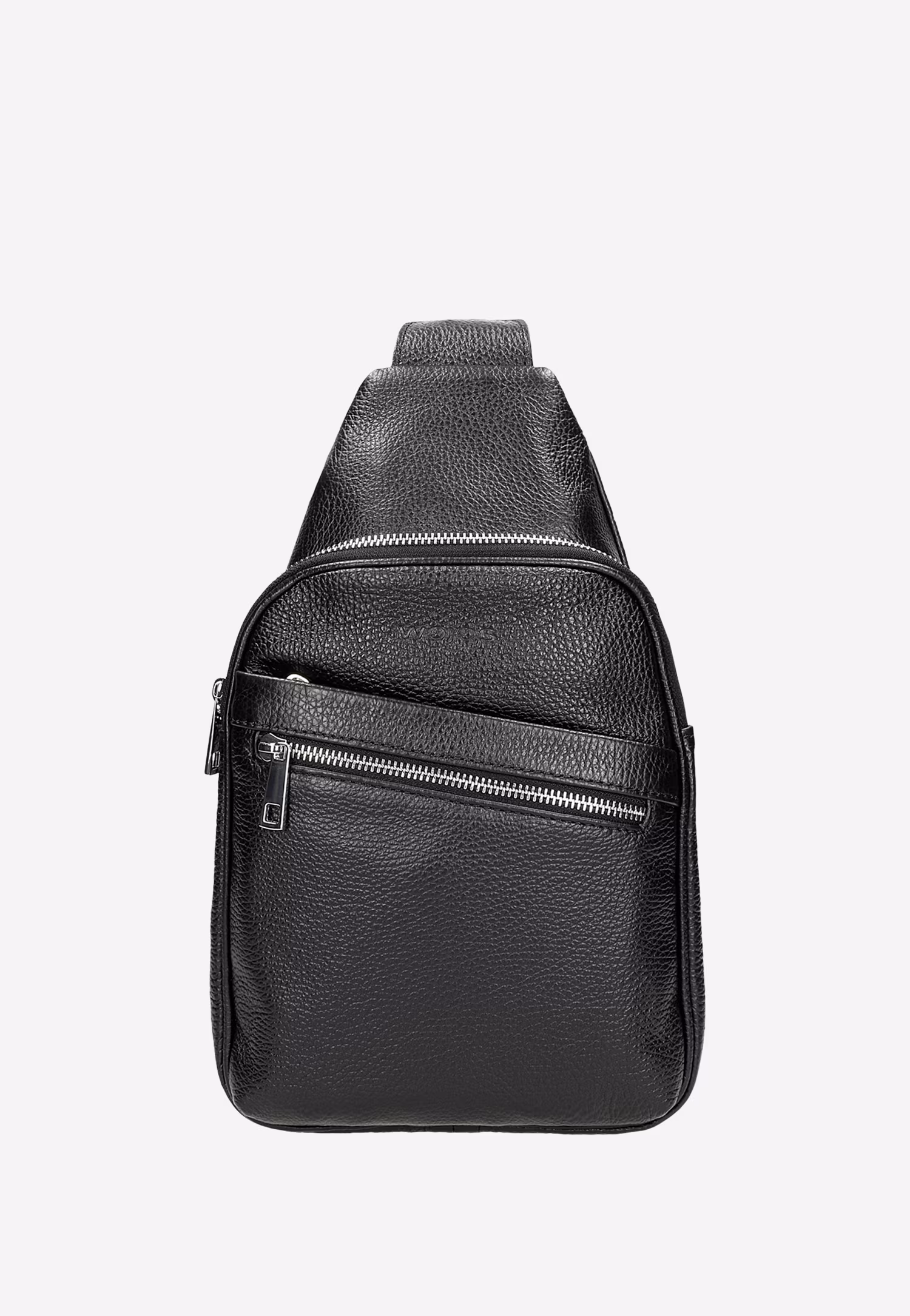 Mała czarna torba męska ze skóry licowej