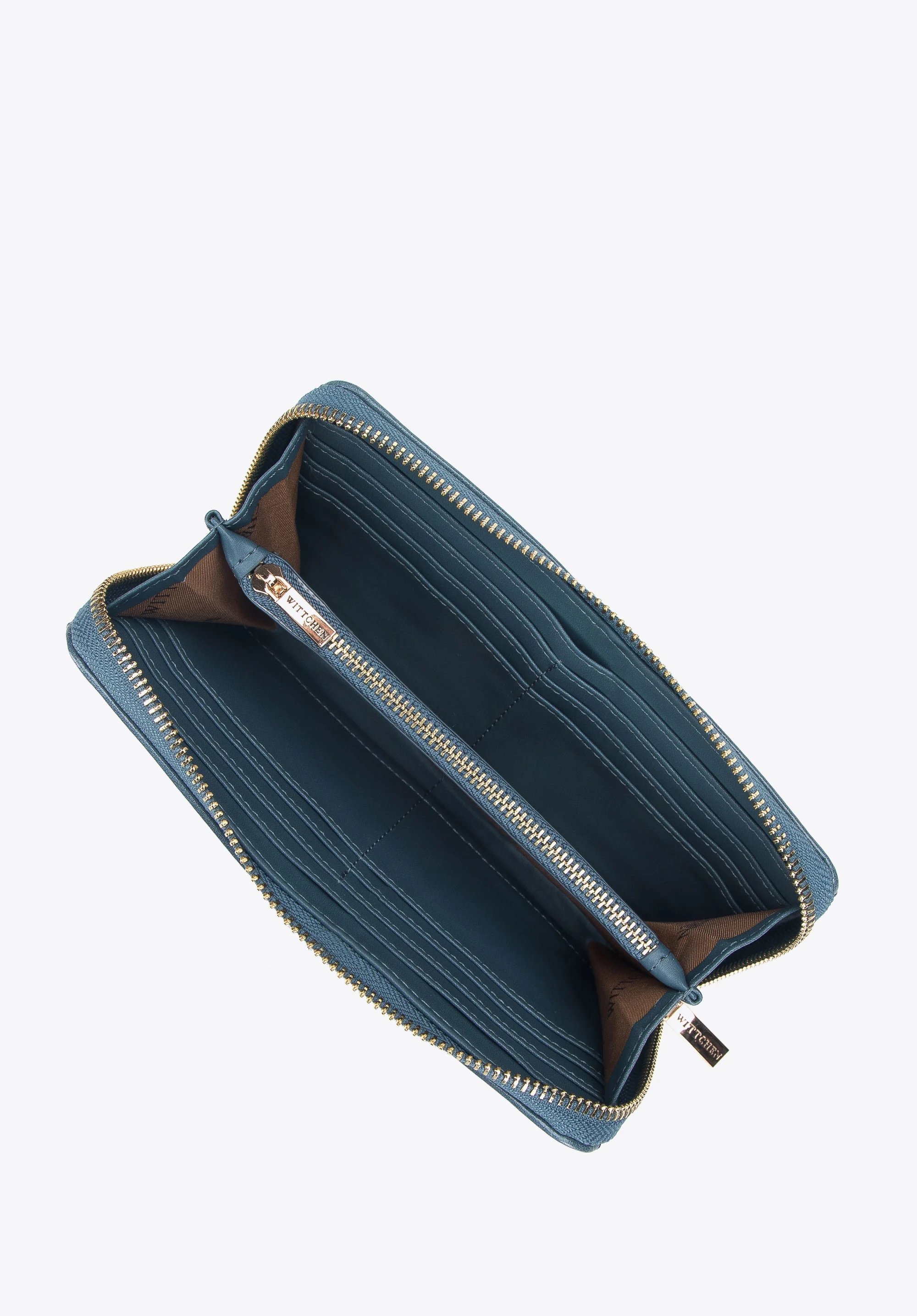 Damski portfel z błyszczącej ekoskóry duży