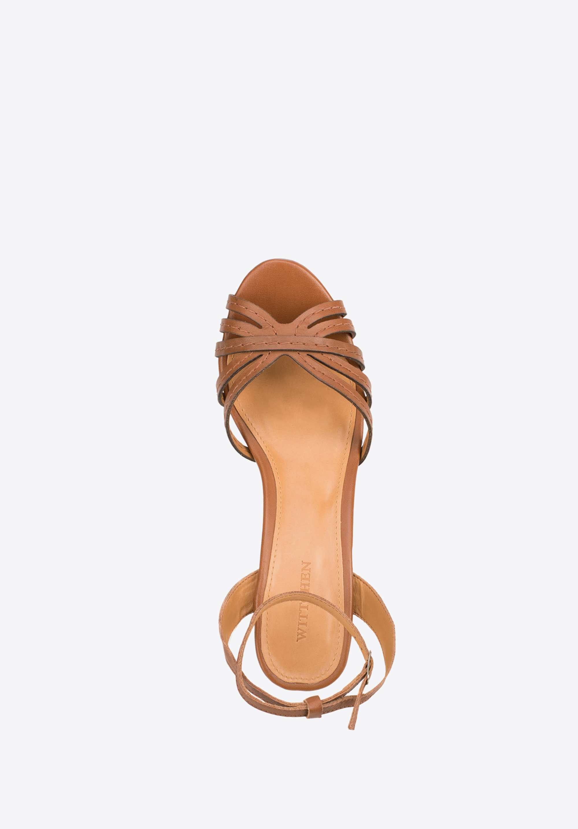 Damskie sandały skórzane na korku