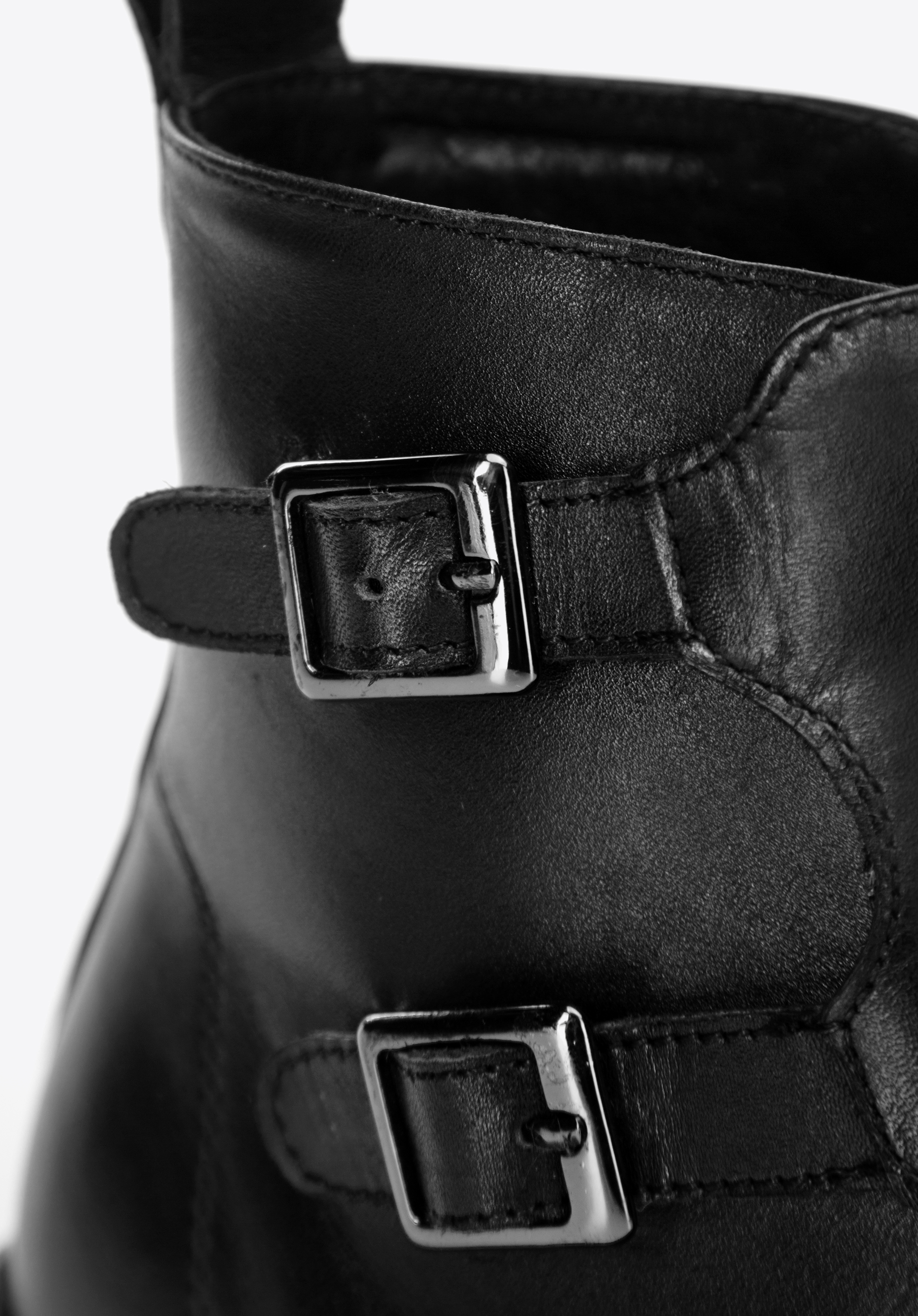 Męskie trzewiki skórzane z klamrami