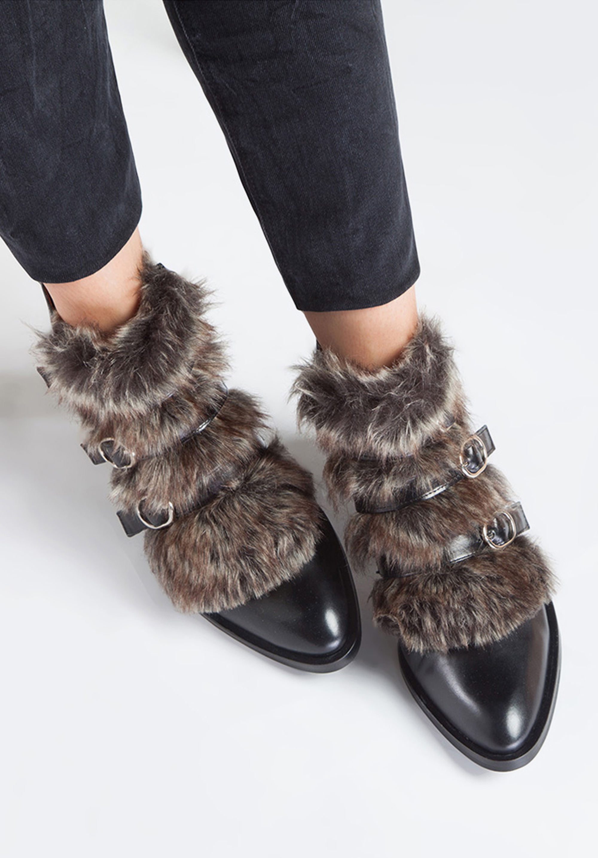 Botki skórzane z futerkiem