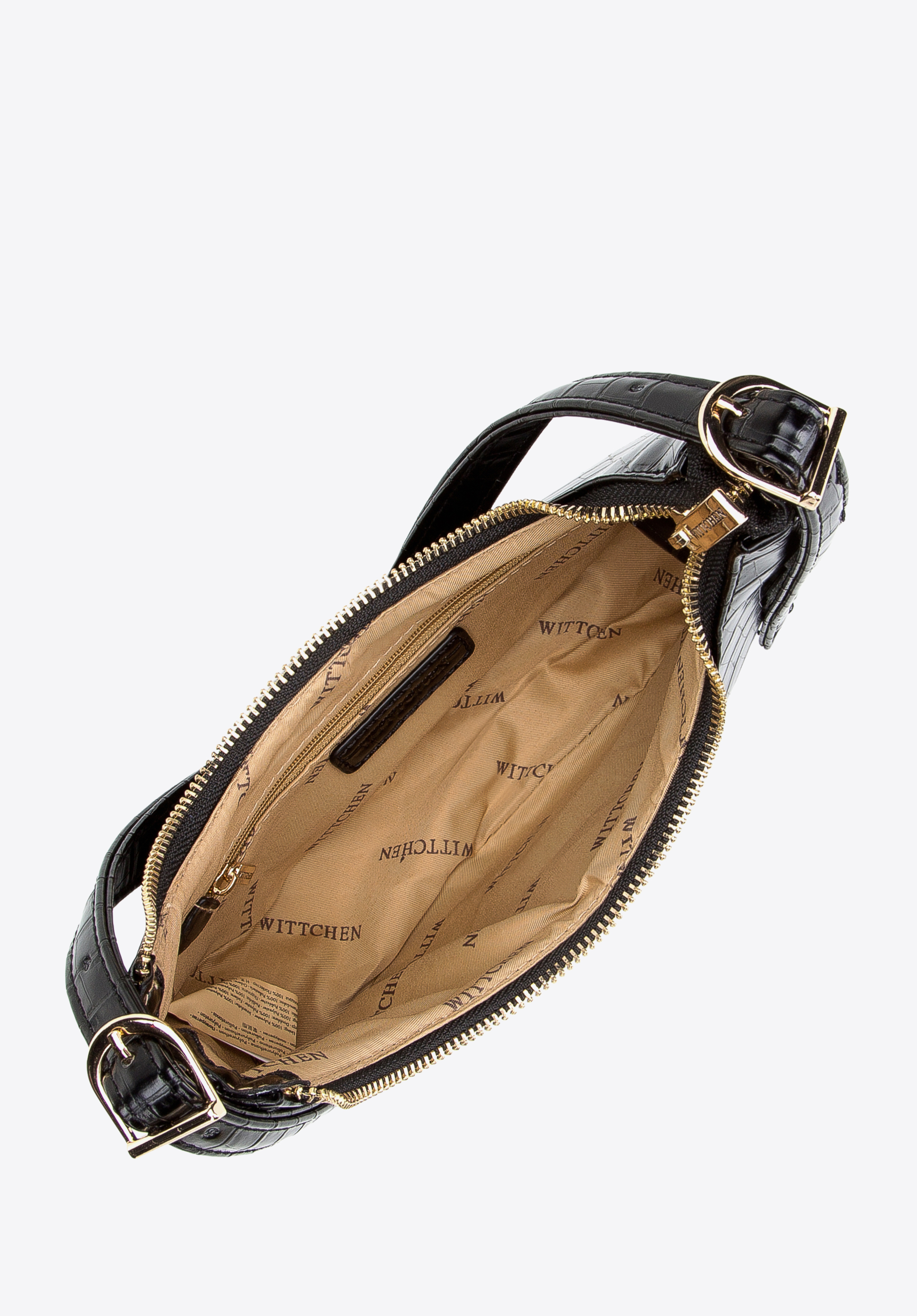 Minitorebka bagietka z ekoskóry croco z klamrą