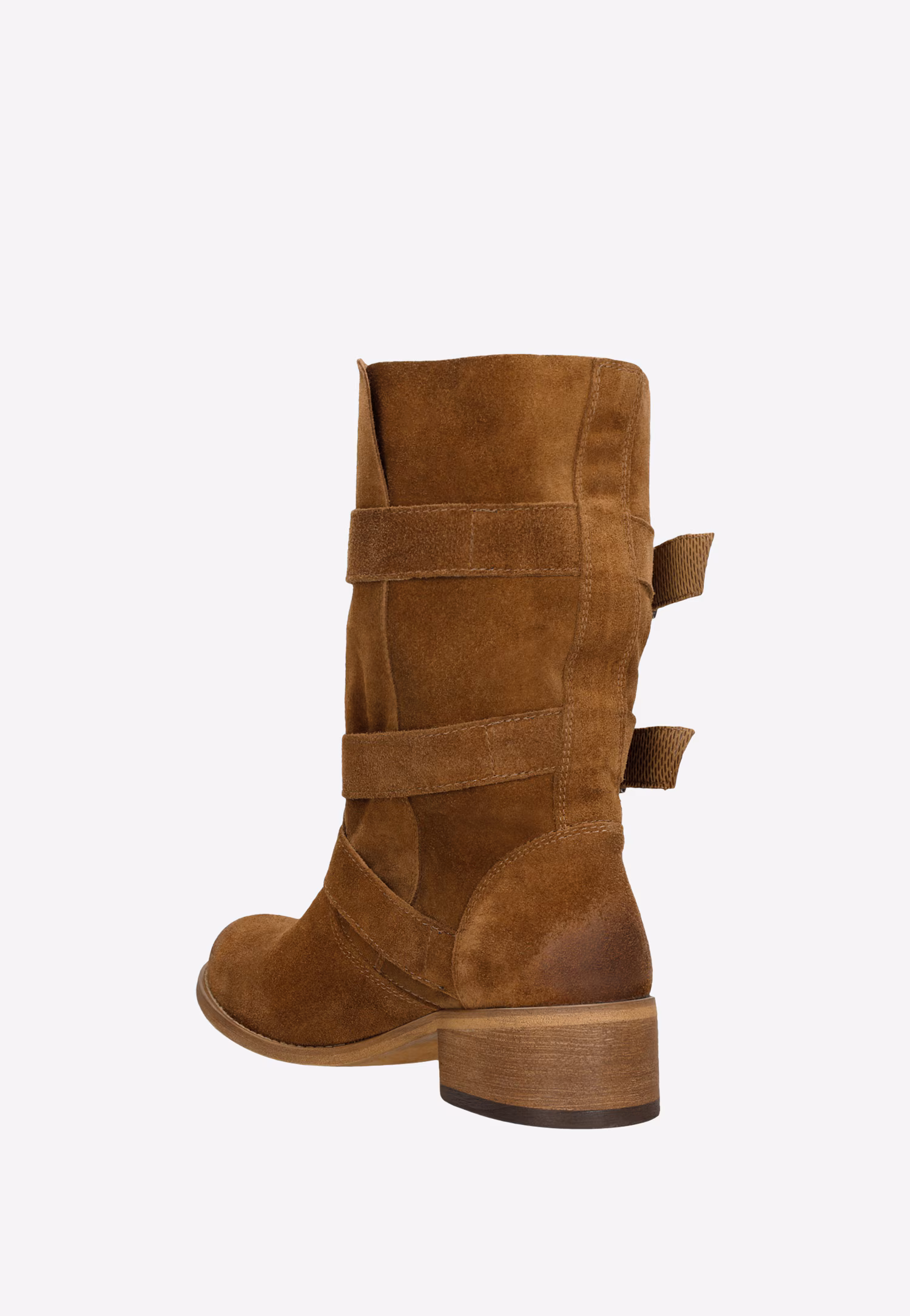 Wsuwane botki damskie w kolorze brązowym