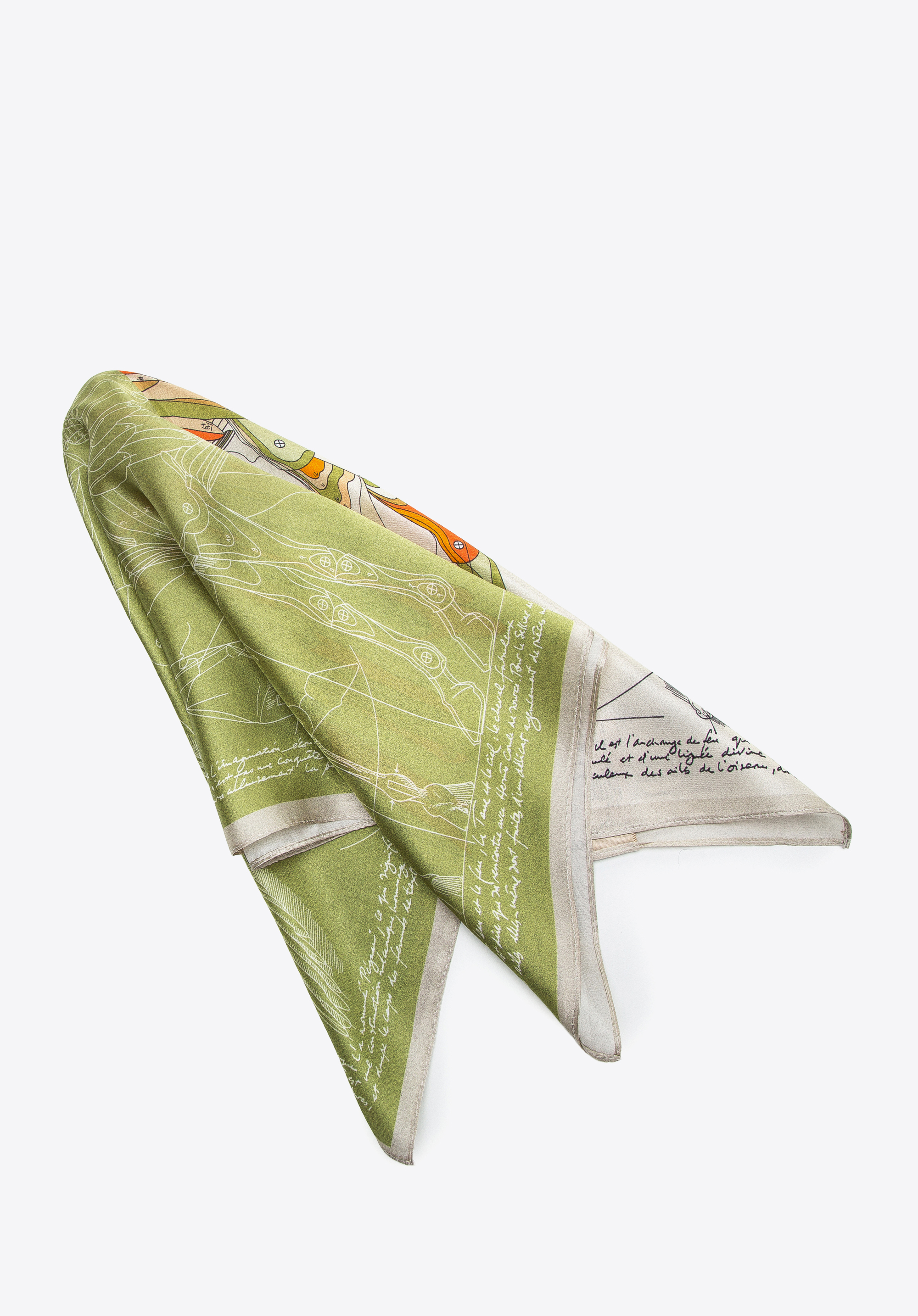 Damska apaszka jedwabna we wzory