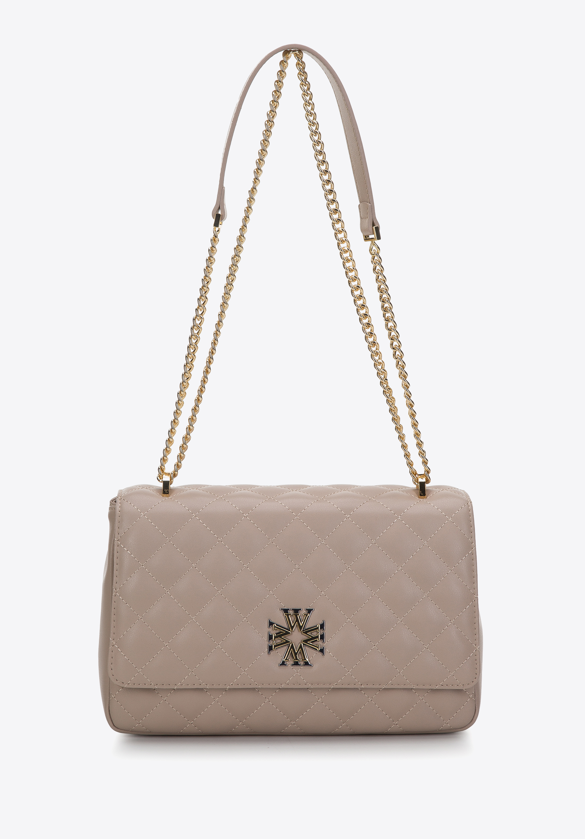 Damska listonoszka skórzana z ozdobnym monogramem