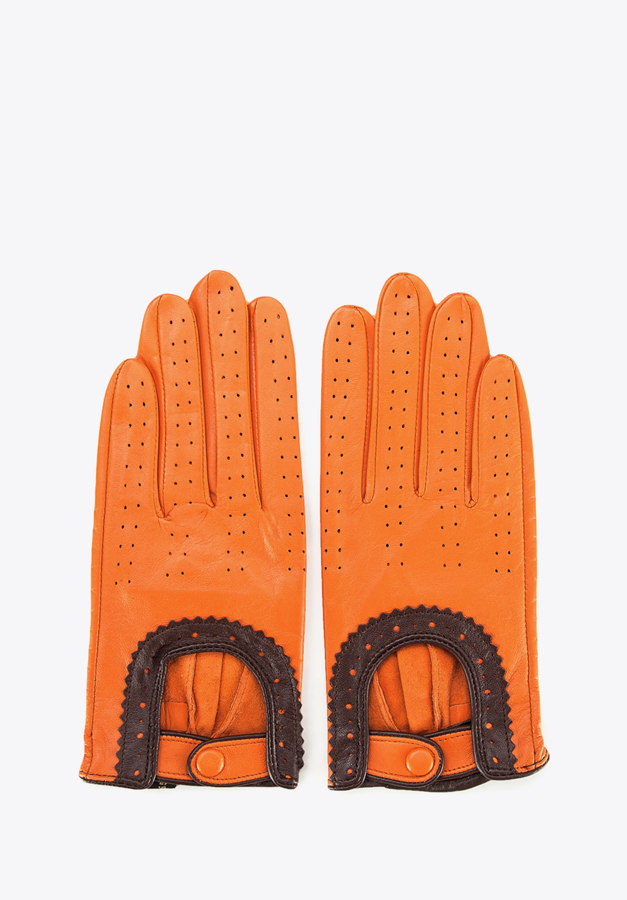 Damskie rękawiczki skórzane samochodowe