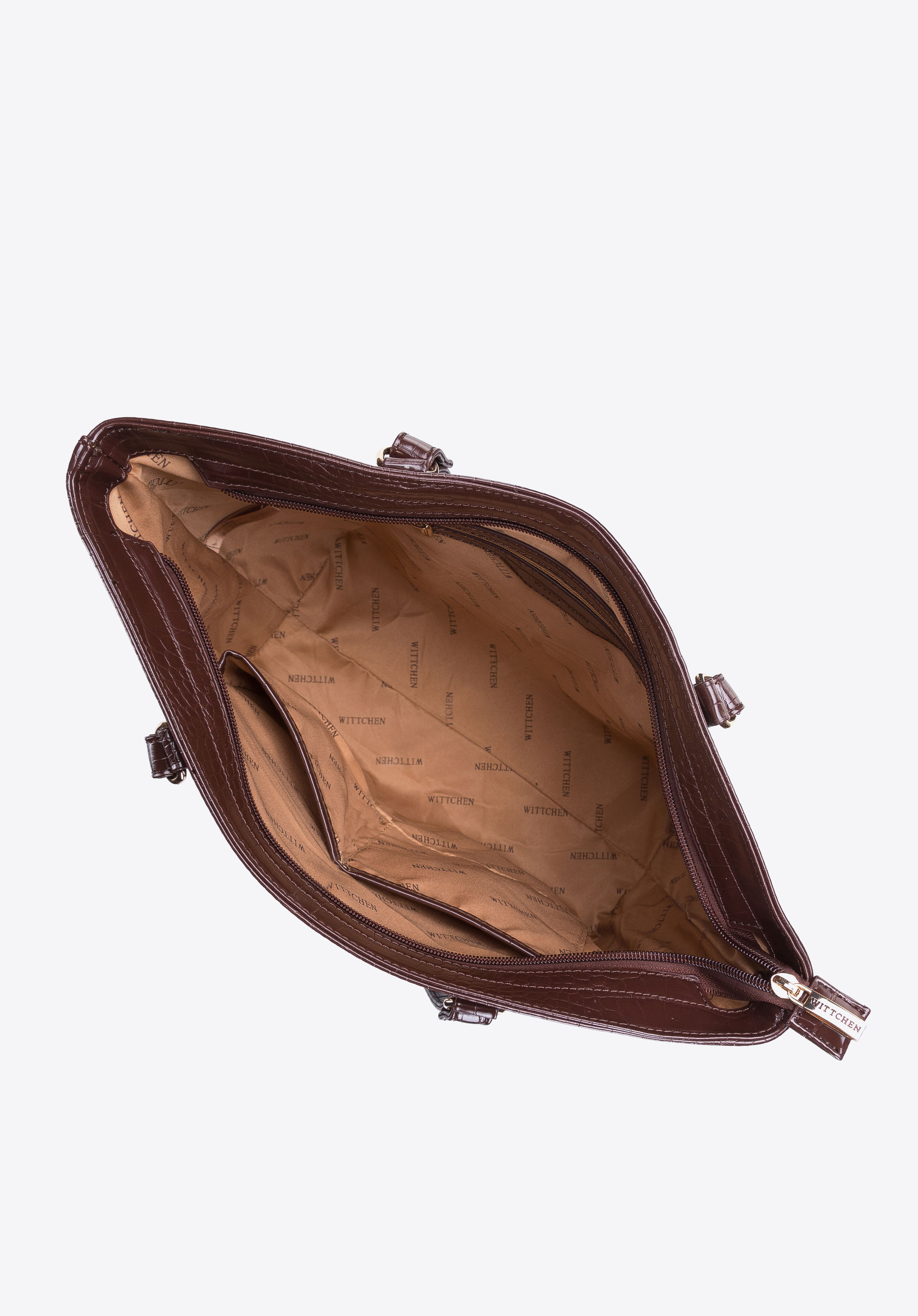 Torebka shopperka z ekoskóry o fakturze croco