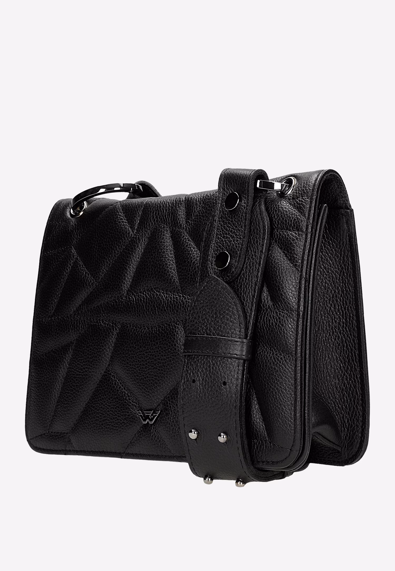 Czarna pikowana torebka damska