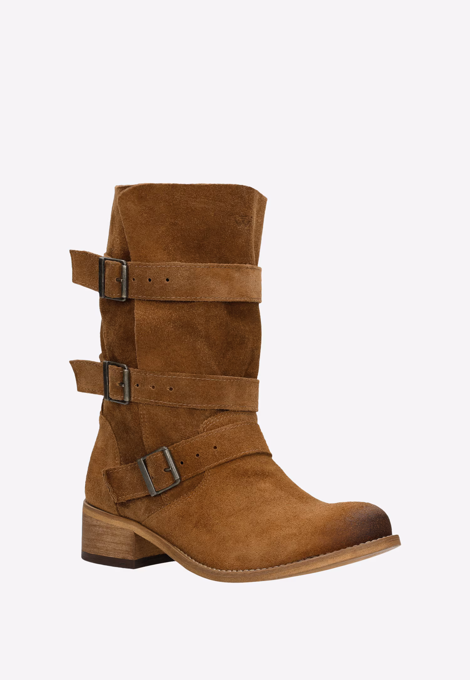 Wsuwane botki damskie w kolorze brązowym