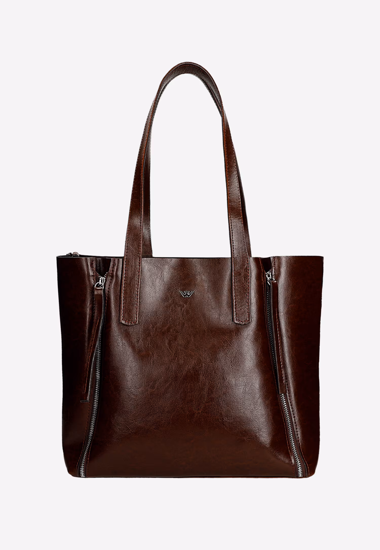 Skórzana bordowa shopperka damska