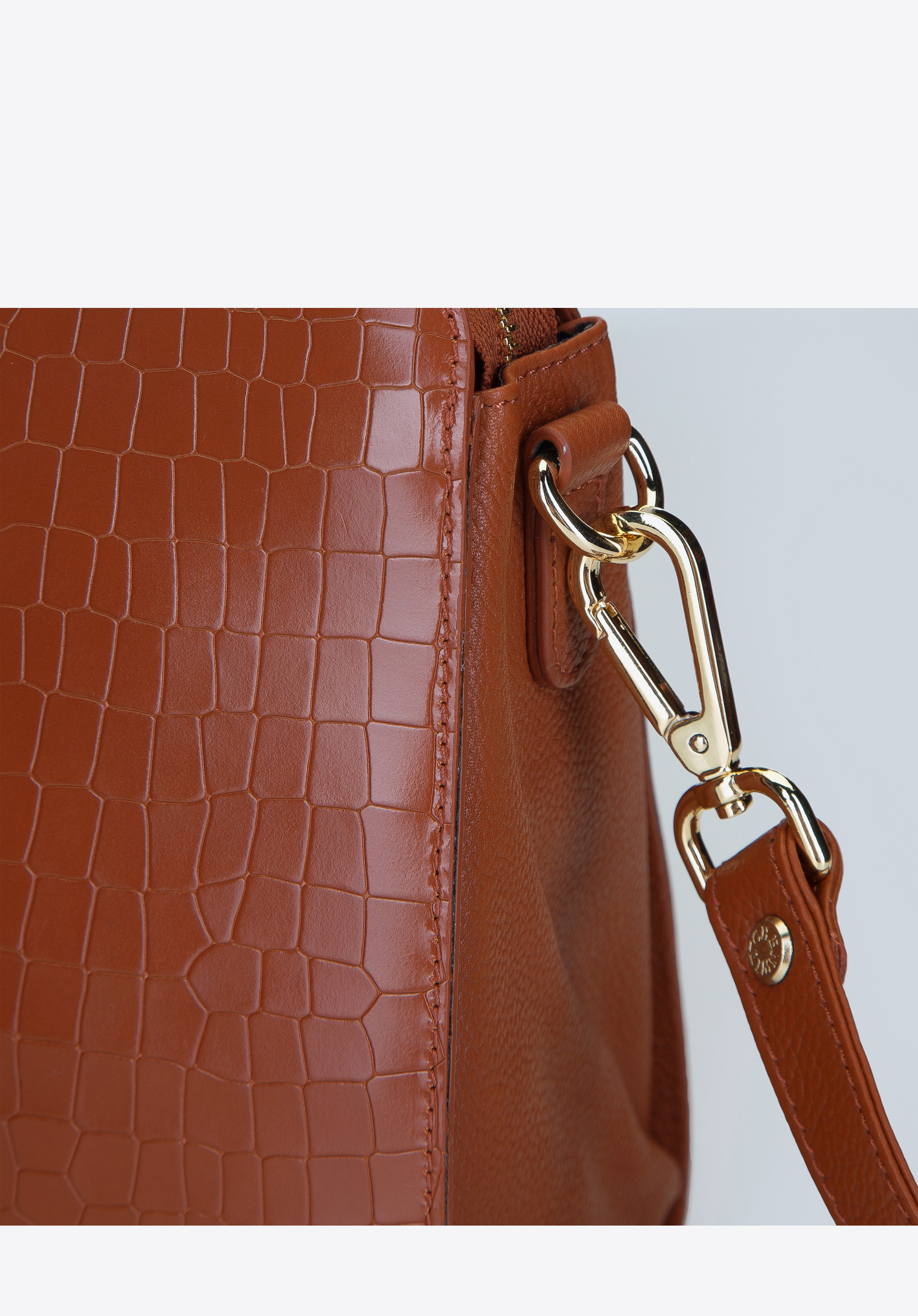 Damska listonoszka ze skóry croco