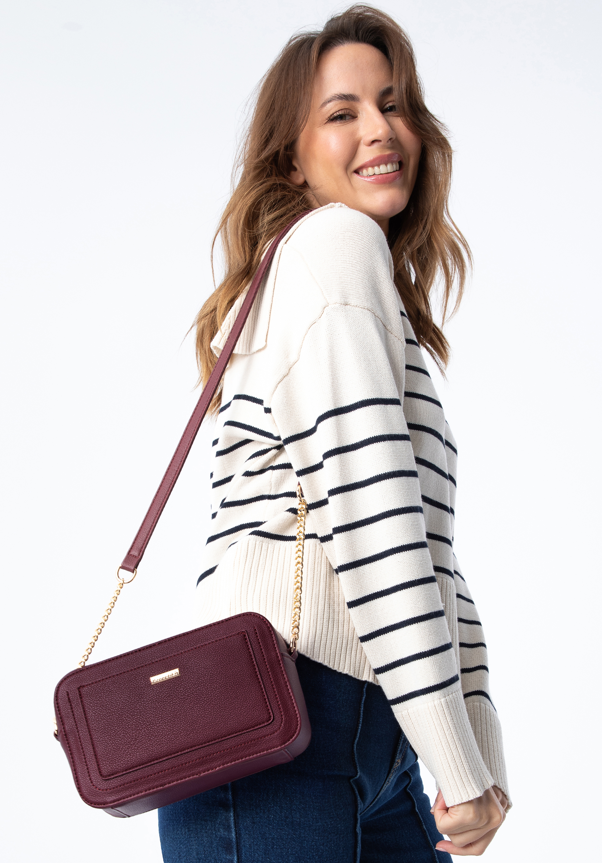 Damska listonoszka z ekoskóry saffiano pudełkowa