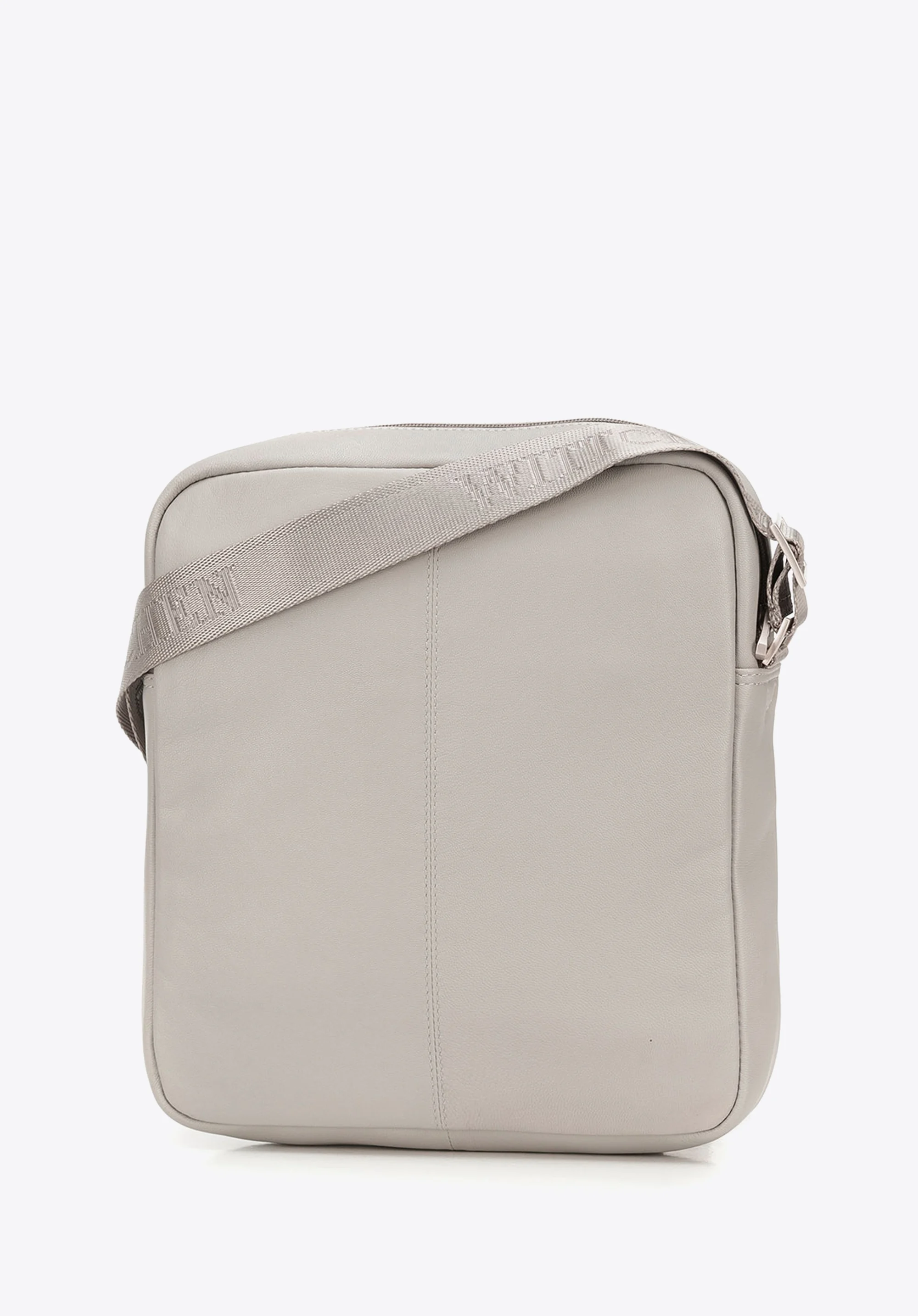 Męska listonoszka skórzana stębnowana średnia