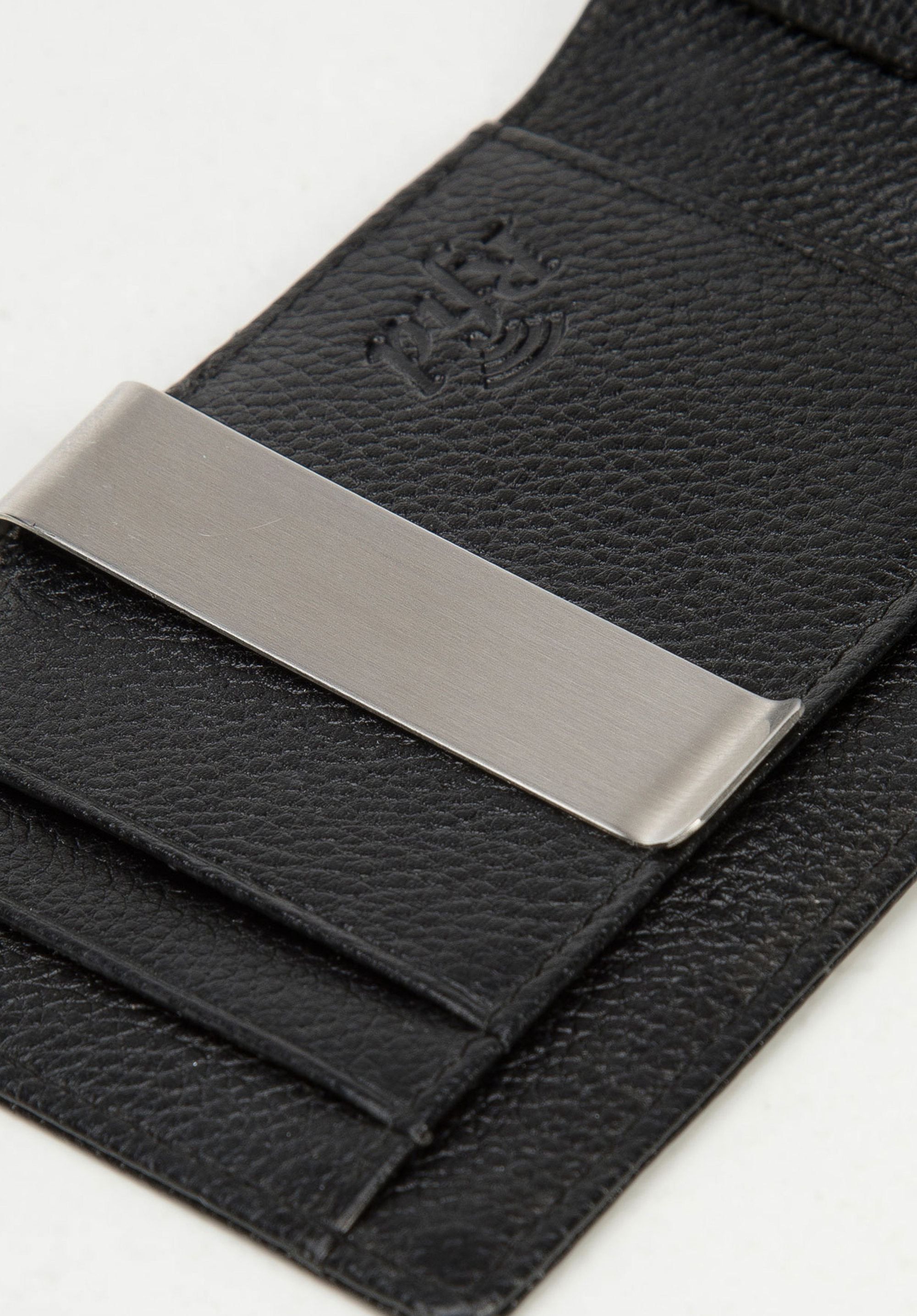 Męski portfel skórzany z klipsem