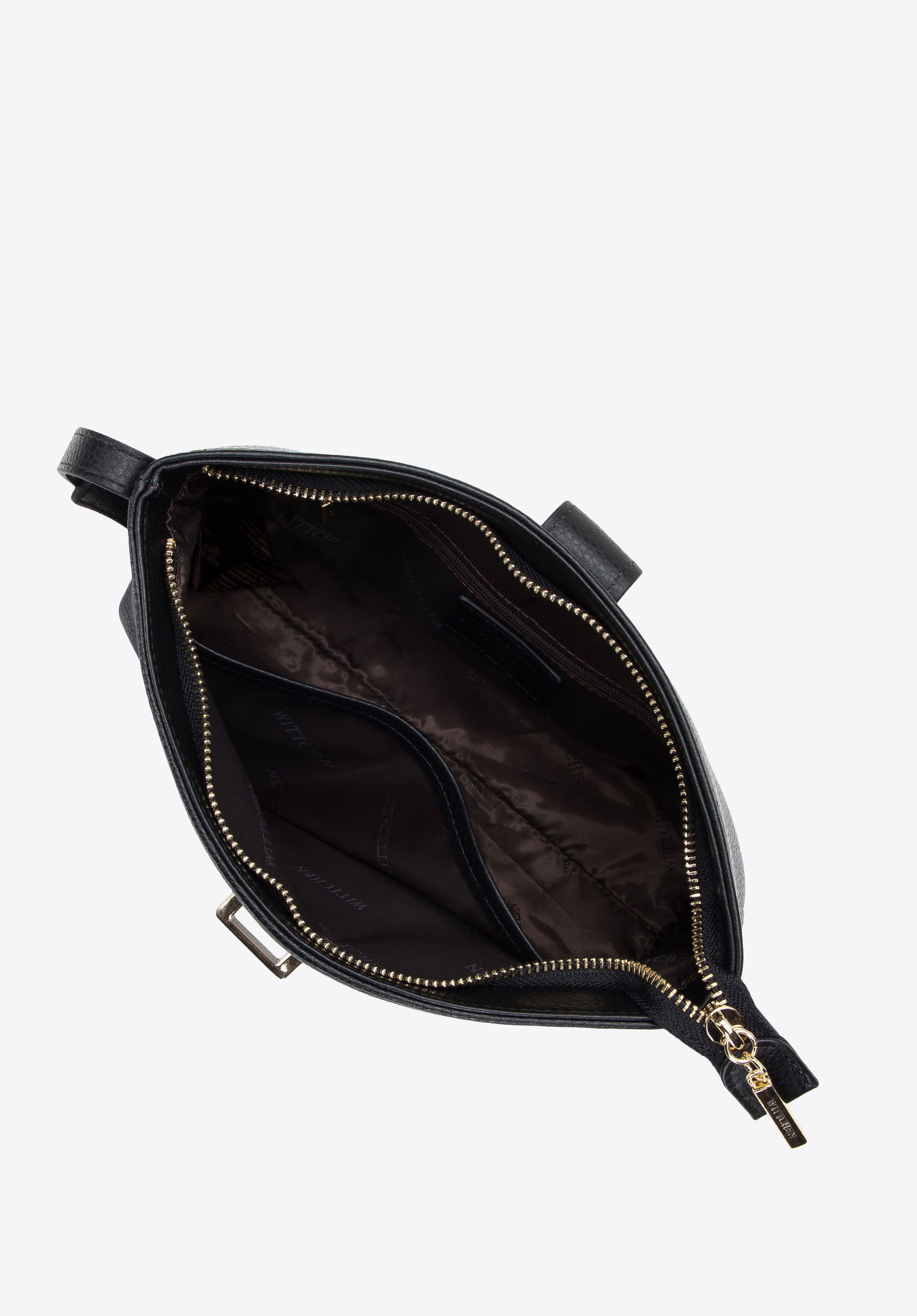 Damska listonoszka ze skóry z kontrastowym zapięciem