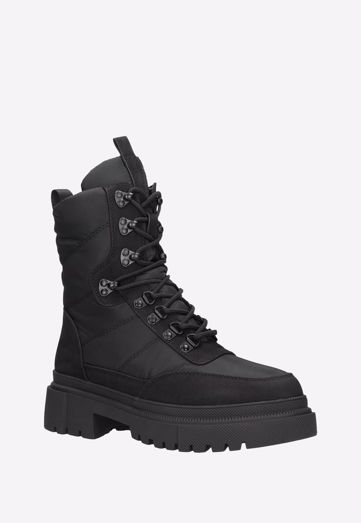 RELAKS czarne Śniegowce damskie typu trzewiki