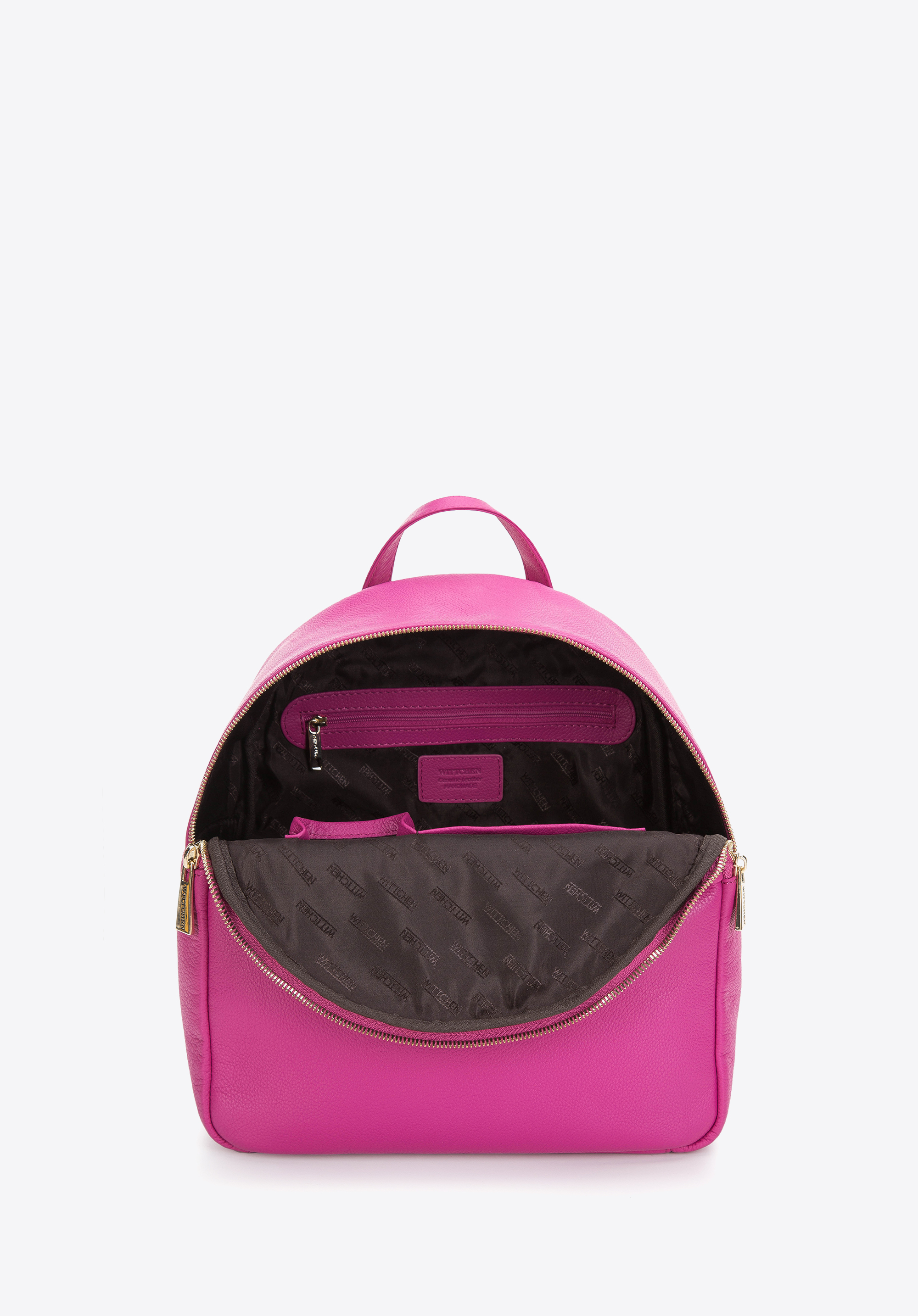 Damski plecak skórzany z przeszyciami