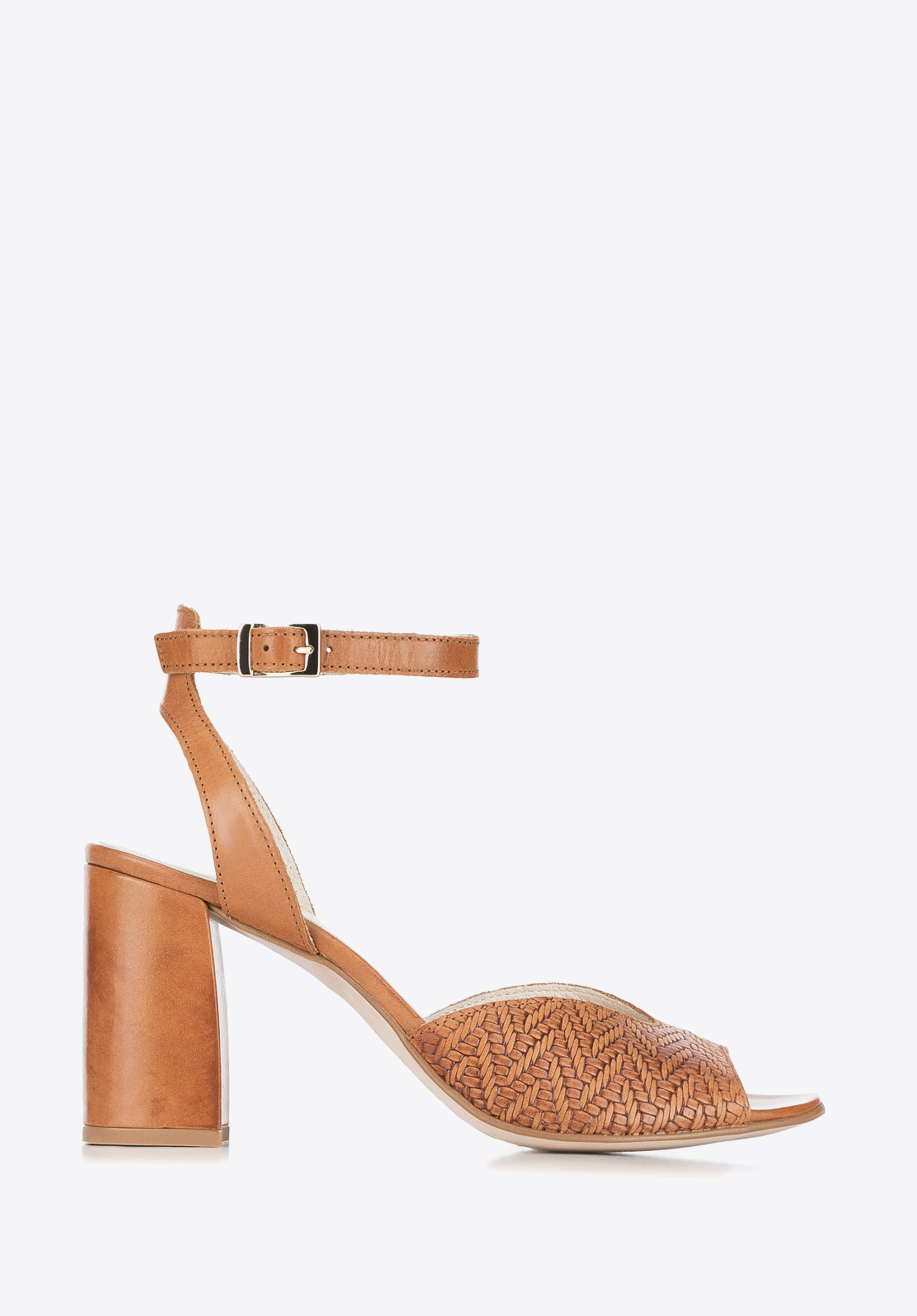 Damskie sandały z tłoczonej skóry