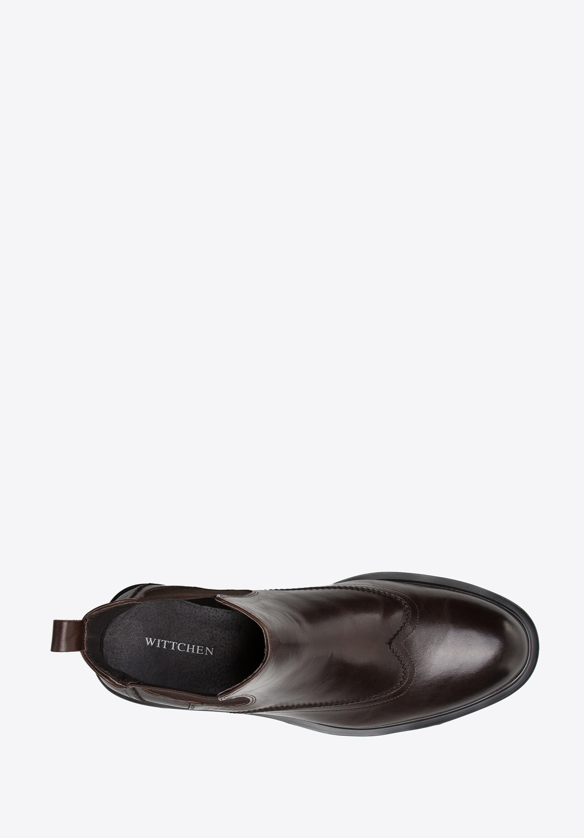 Męskie sztyblety skórzane z ozdobnym obszyciem