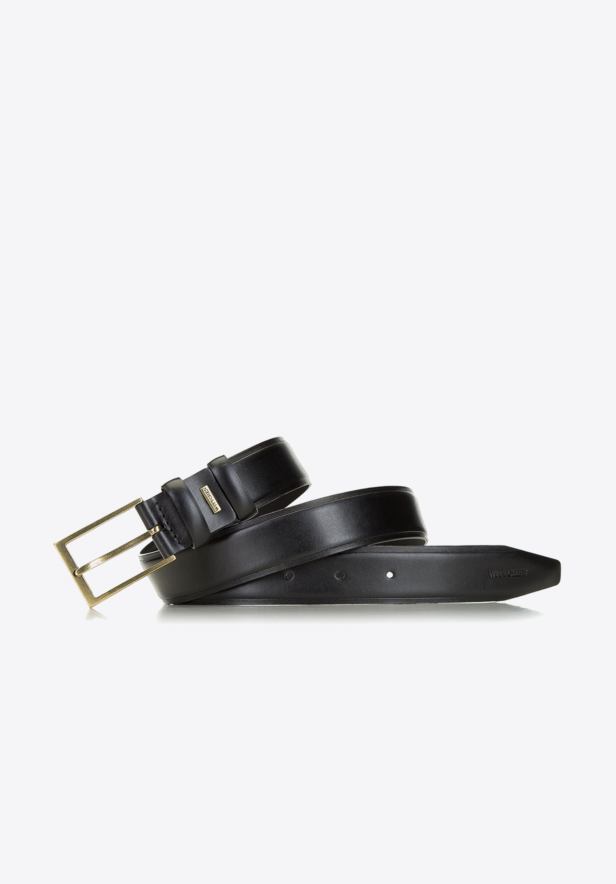 Męski pasek skórzany z mosiężną klamrą