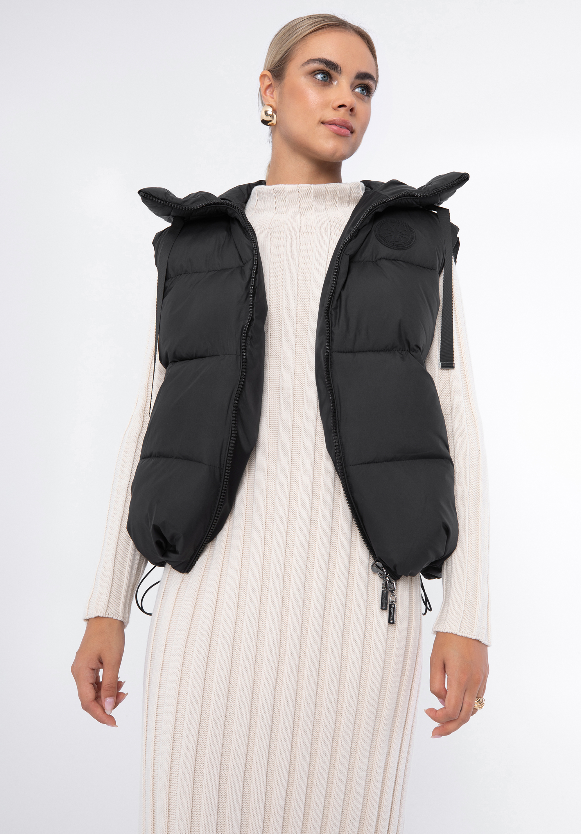 Damska kamizelka oversizowa pikowana