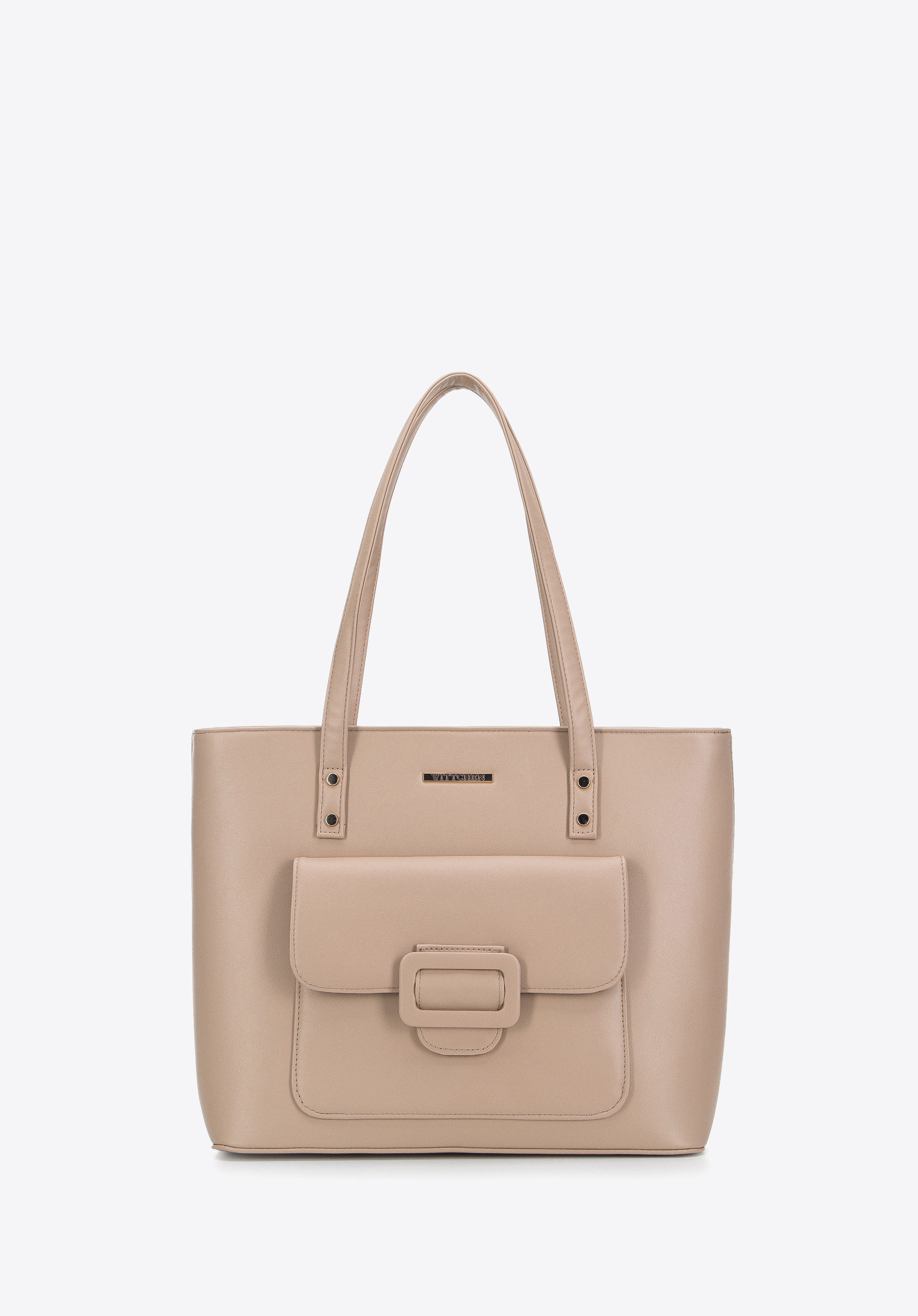 Torebka shopperka z ekoskóry z klamerką