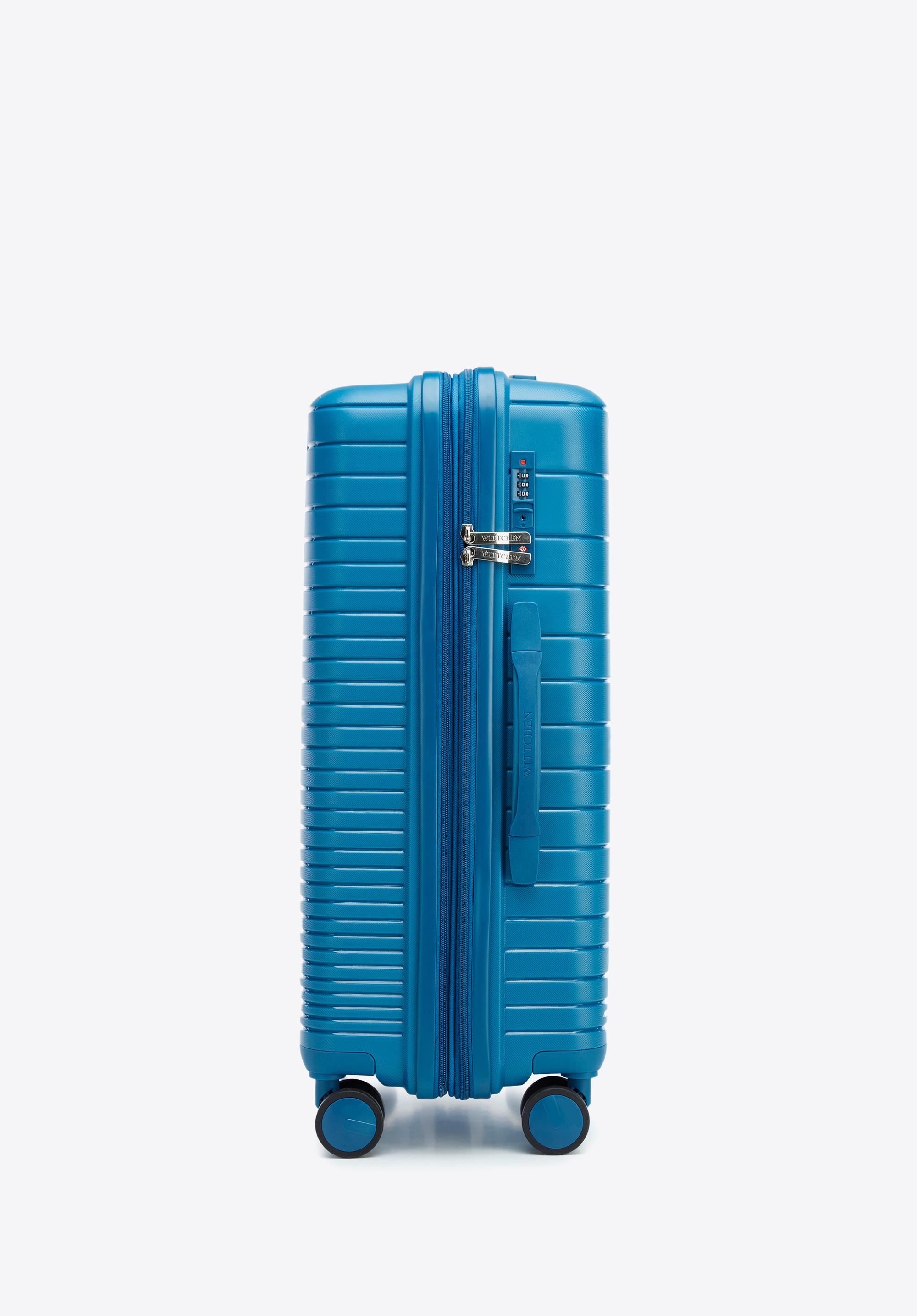 Walizka średnia z polipropylenu z błyszczącymi paskami