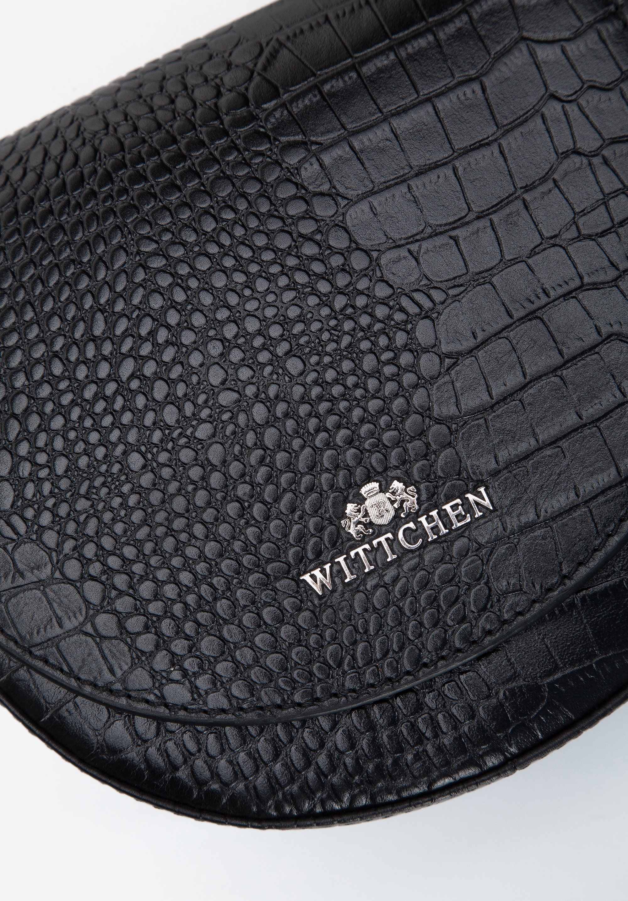 Damska listonoszka skórzana croco na łańcuszku