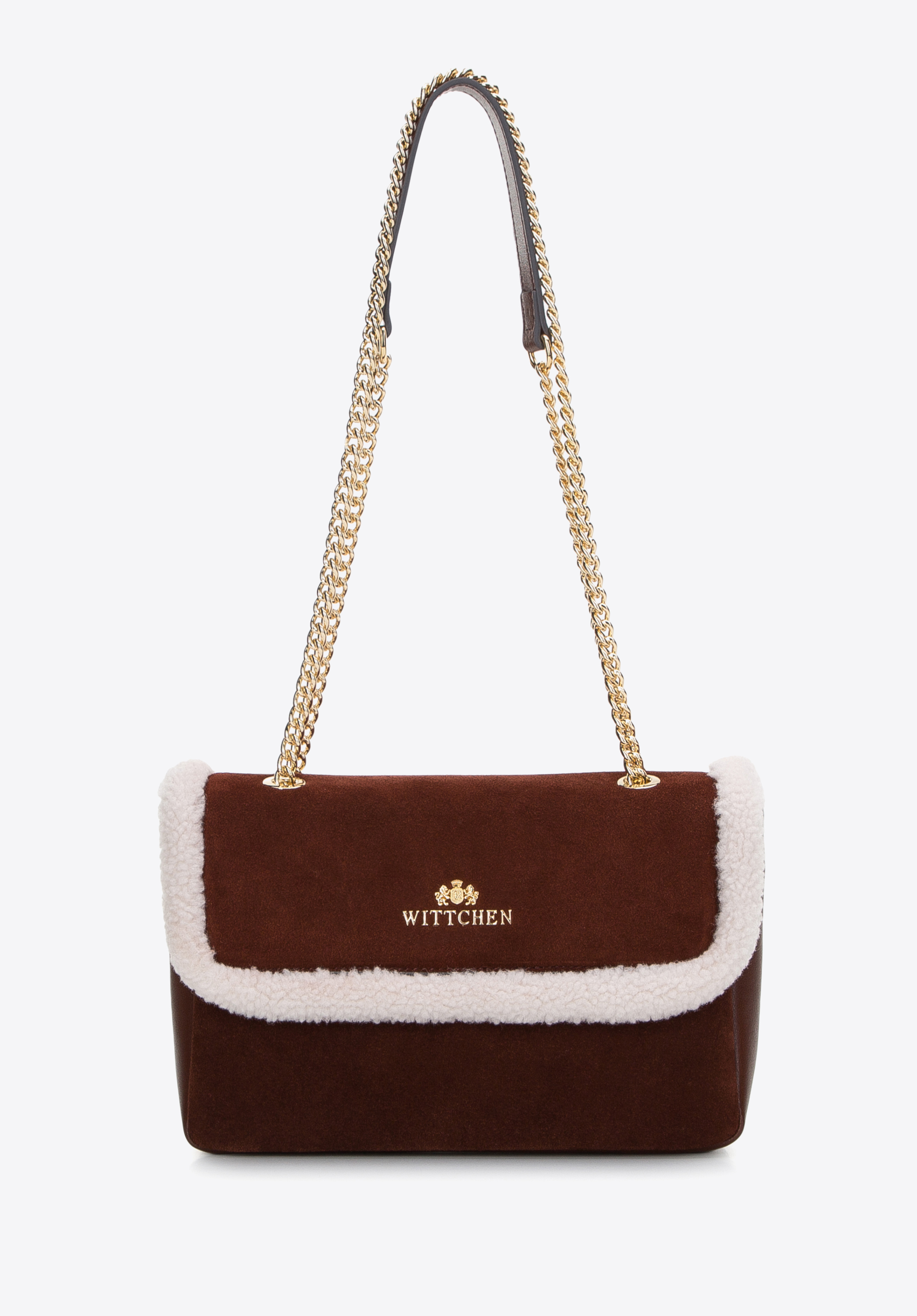 Damska listonoszka skórzana ze sztucznym futerkiem