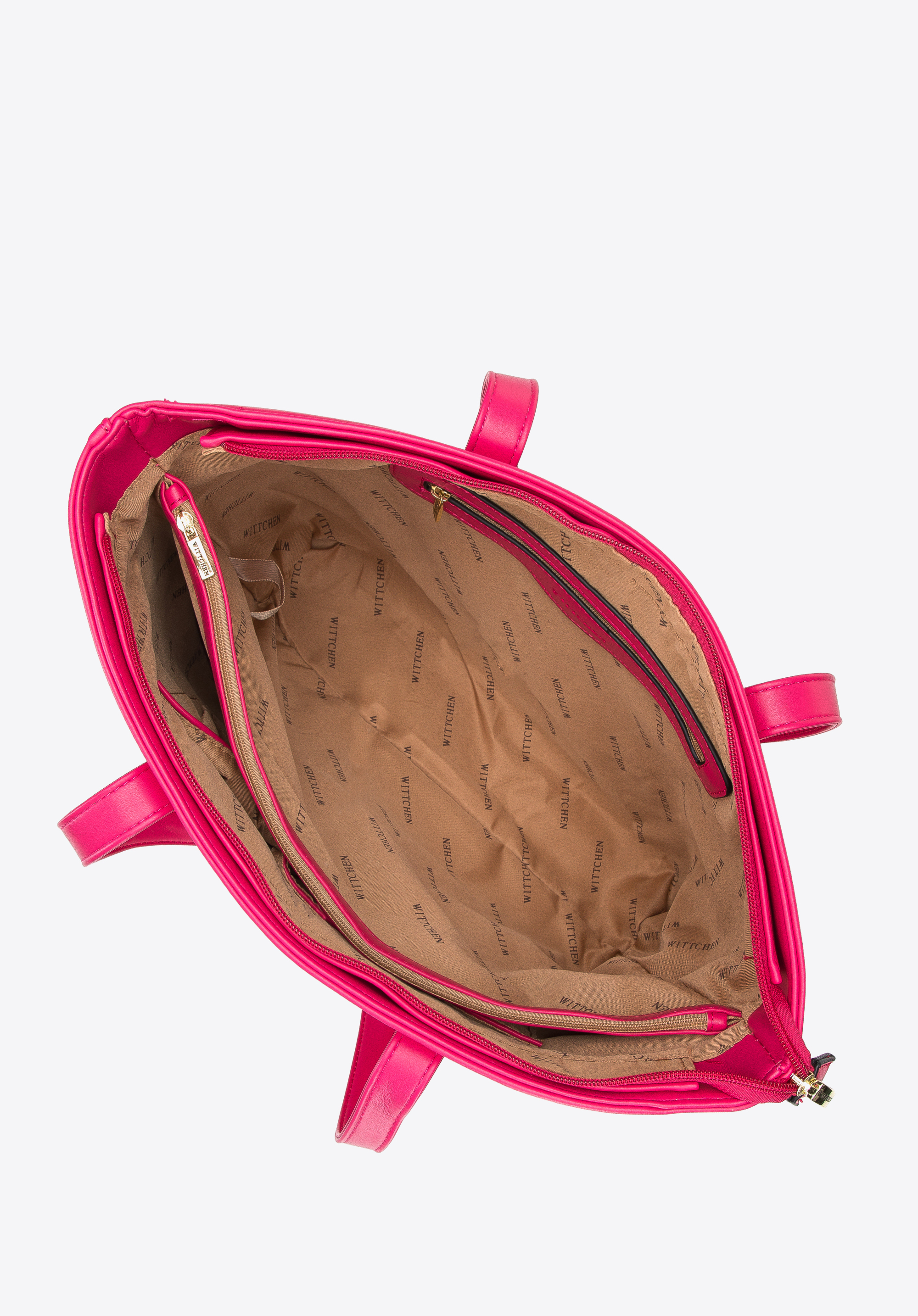 Torebka shopperka z ekoskóry z kieszenią z przodu