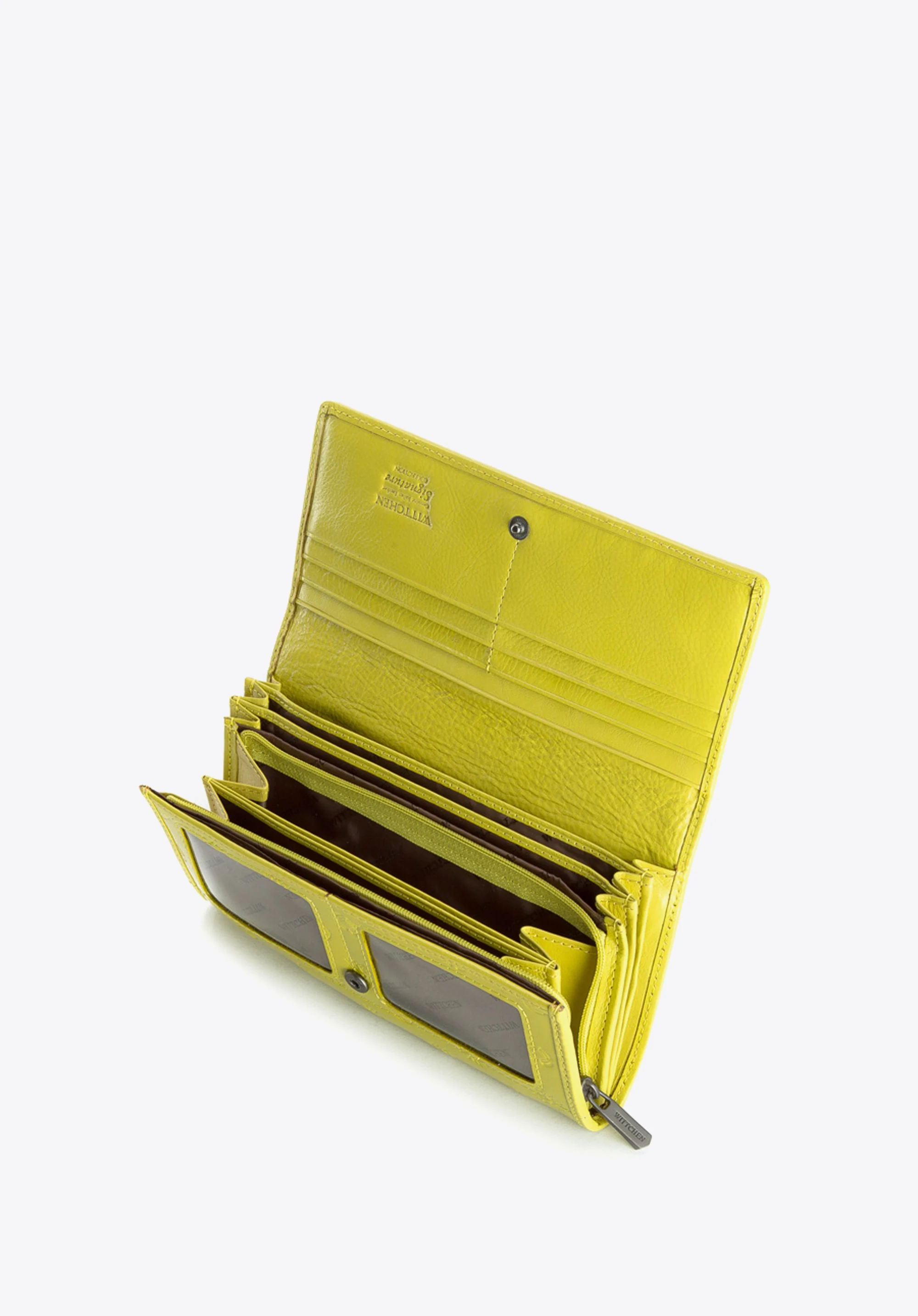 Damski portfel skórzany lakierowany z monogramem