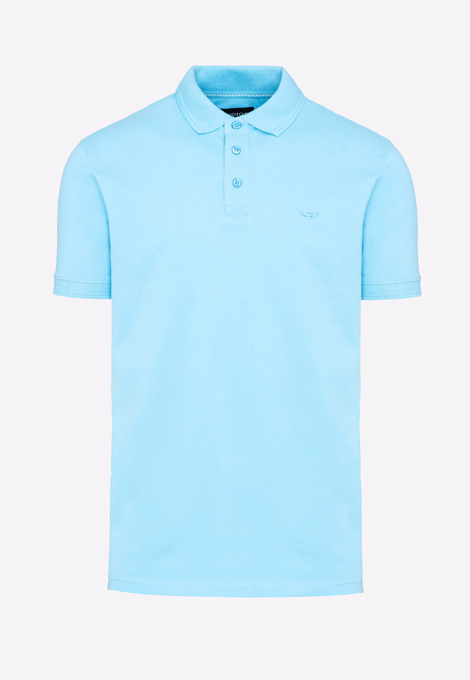 Jasnoniebieskie bawełniane polo męskie z haftowanym logo