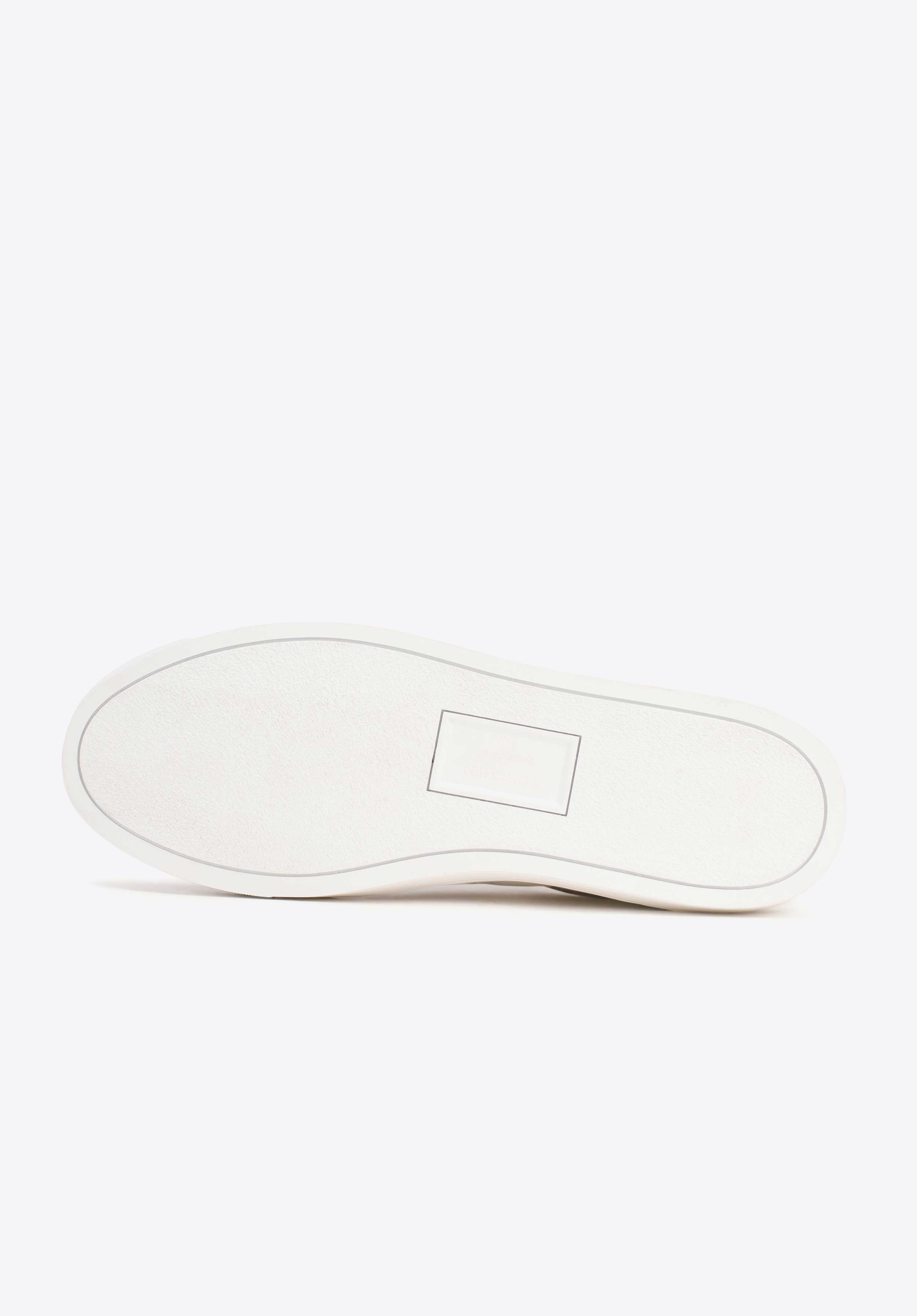 Męskie sneakersy skórzane z lakierowaną wstawką