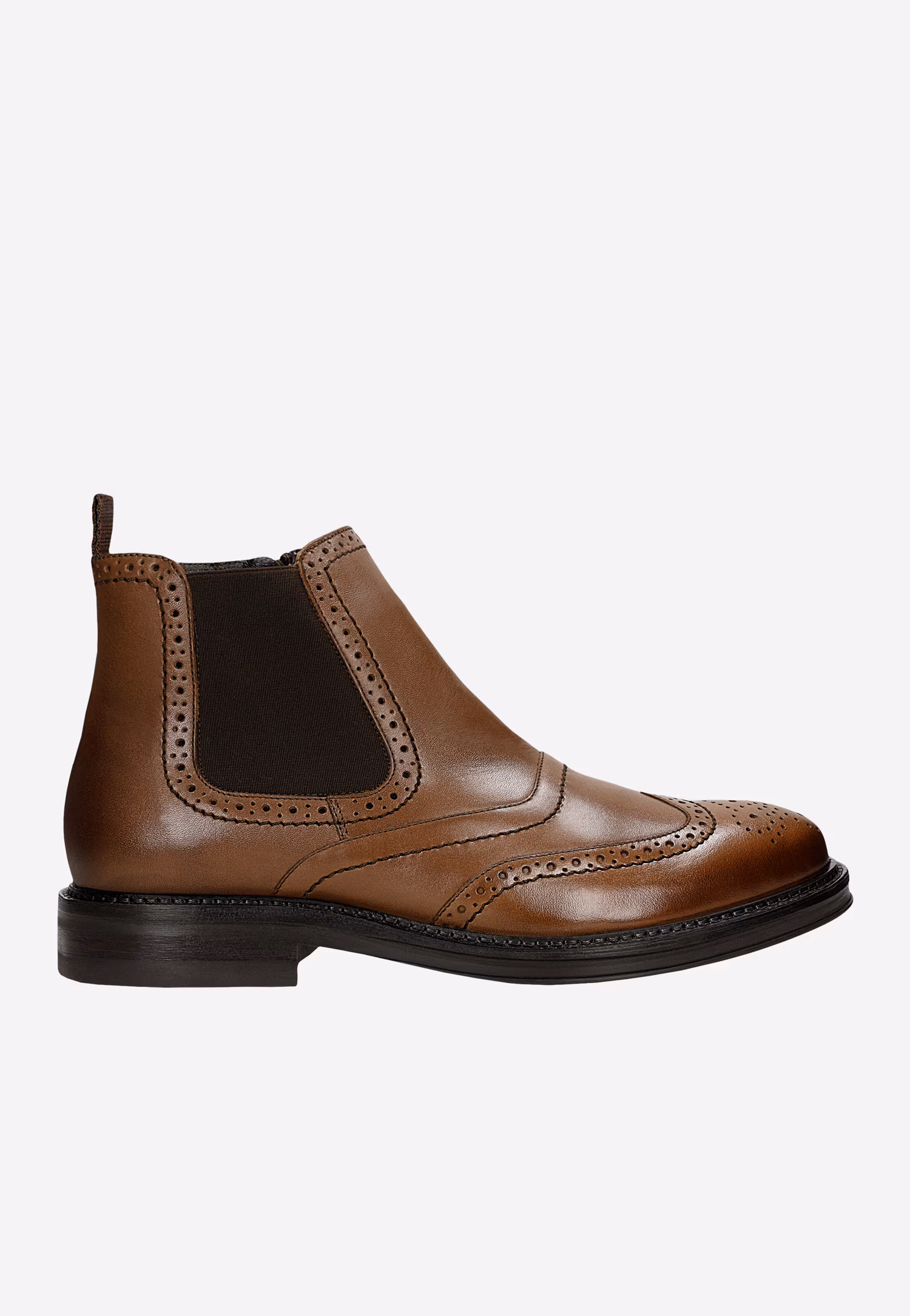 Brązowe skórzane botki męskie z zapięciem na zamek